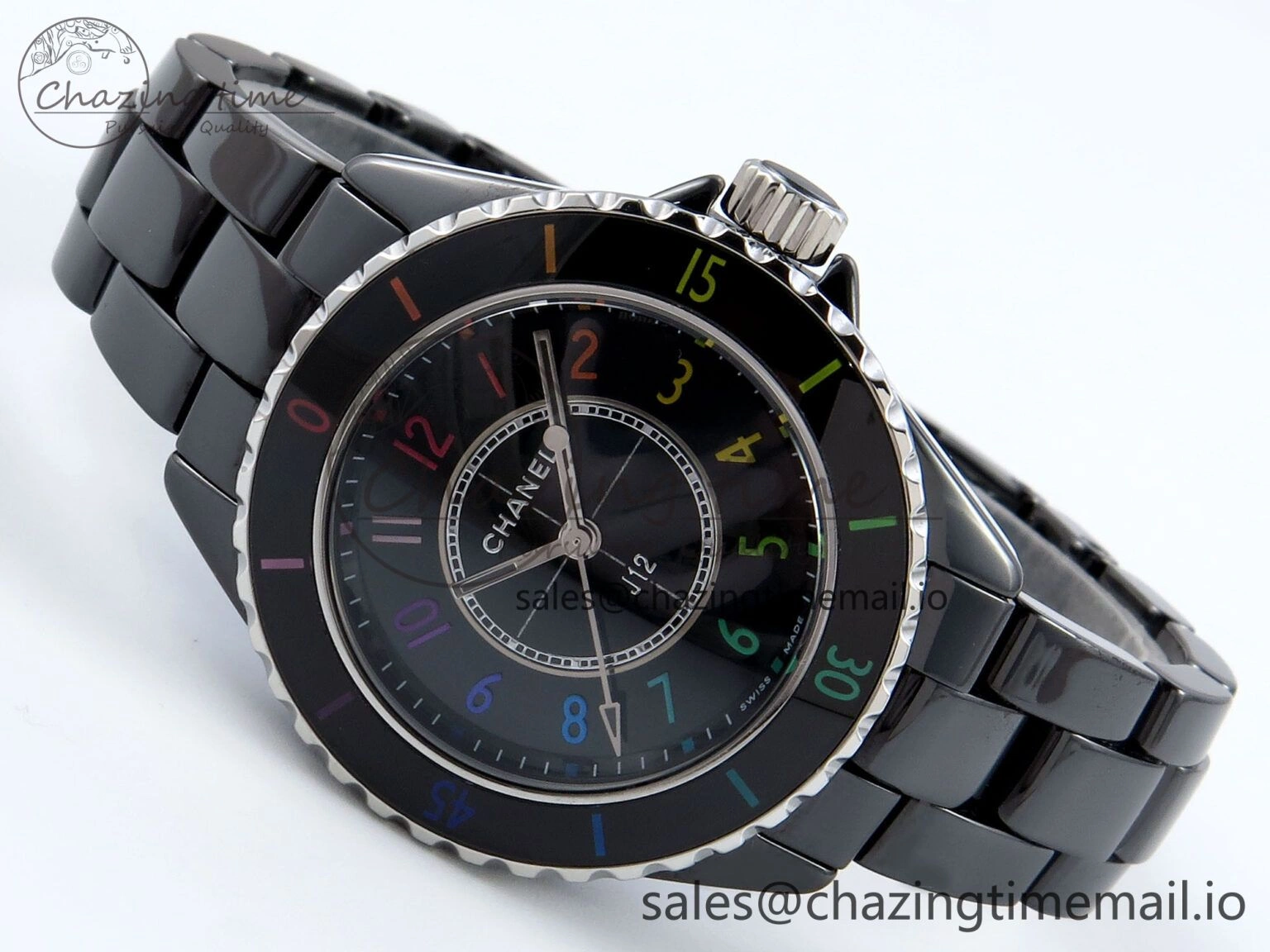 Soft J13 33mm HTF 1:1 Best Edition Rainbow Numeral Markers Dial on Bracelet Swiss Quartz 6418