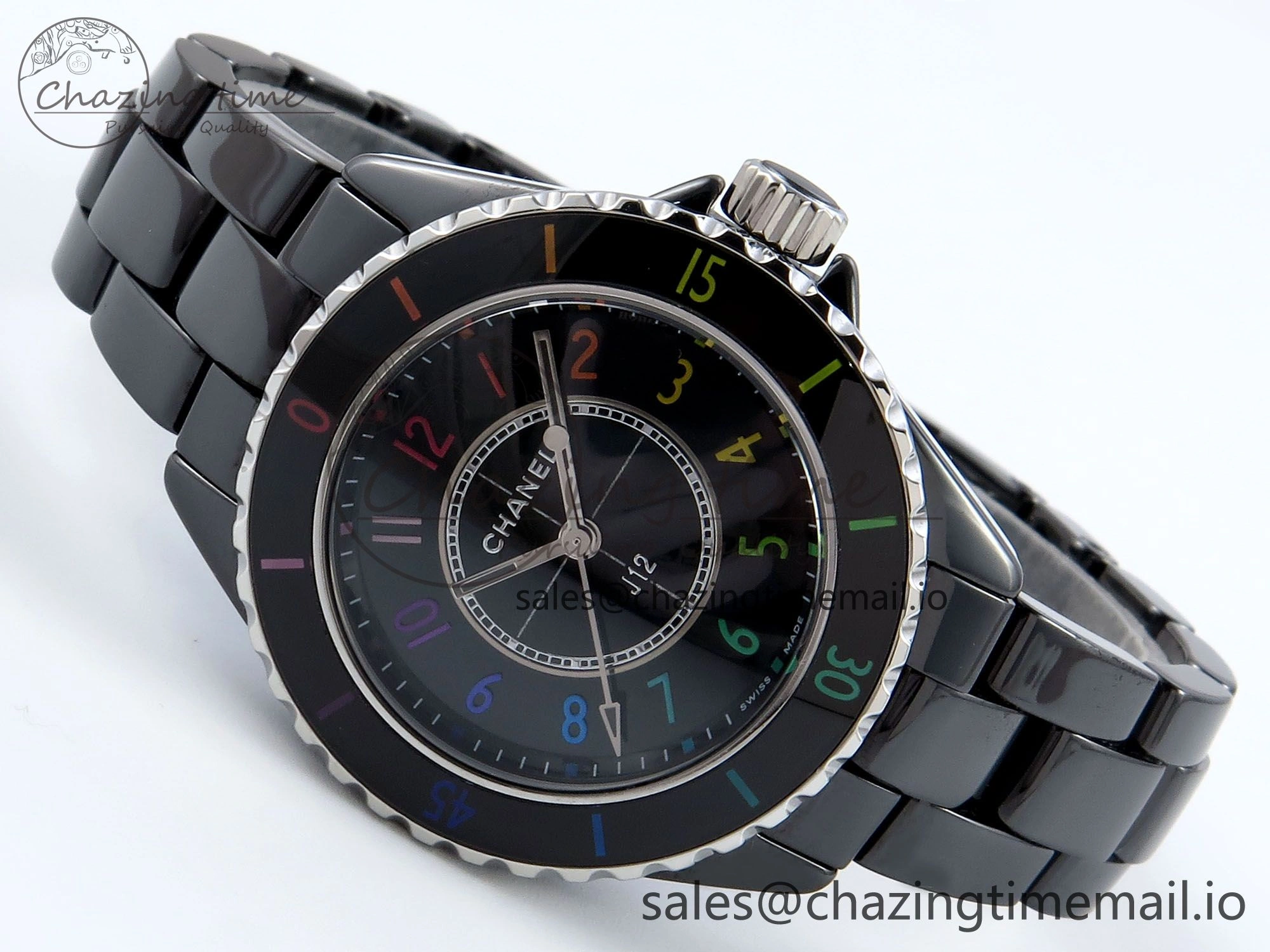 Soft J13 33mm HTF 1:1 Best Edition Rainbow Numeral Markers Dial on Bracelet Swiss Quartz 6418