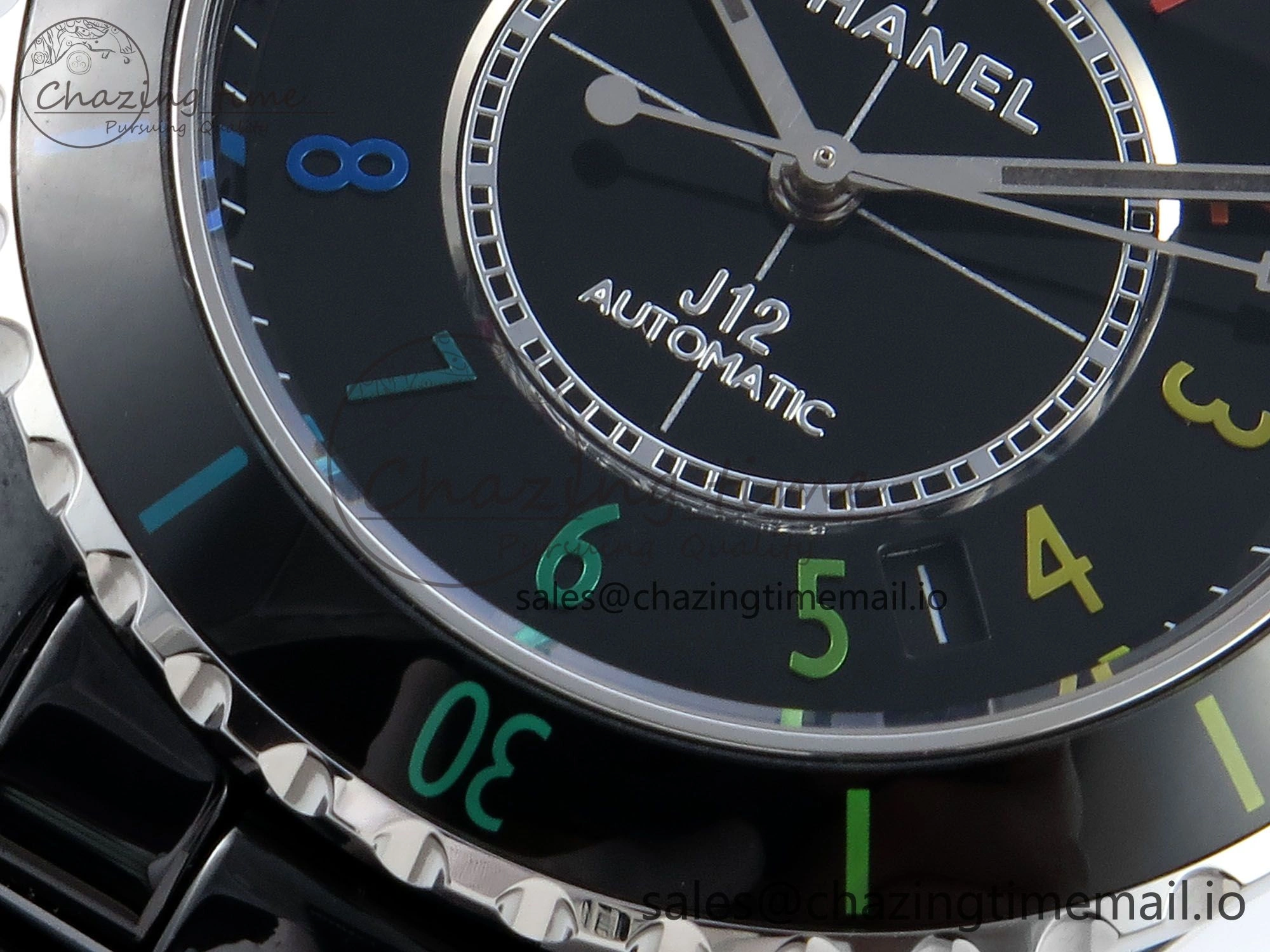 Soft J13 33mm HTF 1:1 Best Edition Rainbow Numeral Markers Dial on Bracelet Swiss Quartz 6418