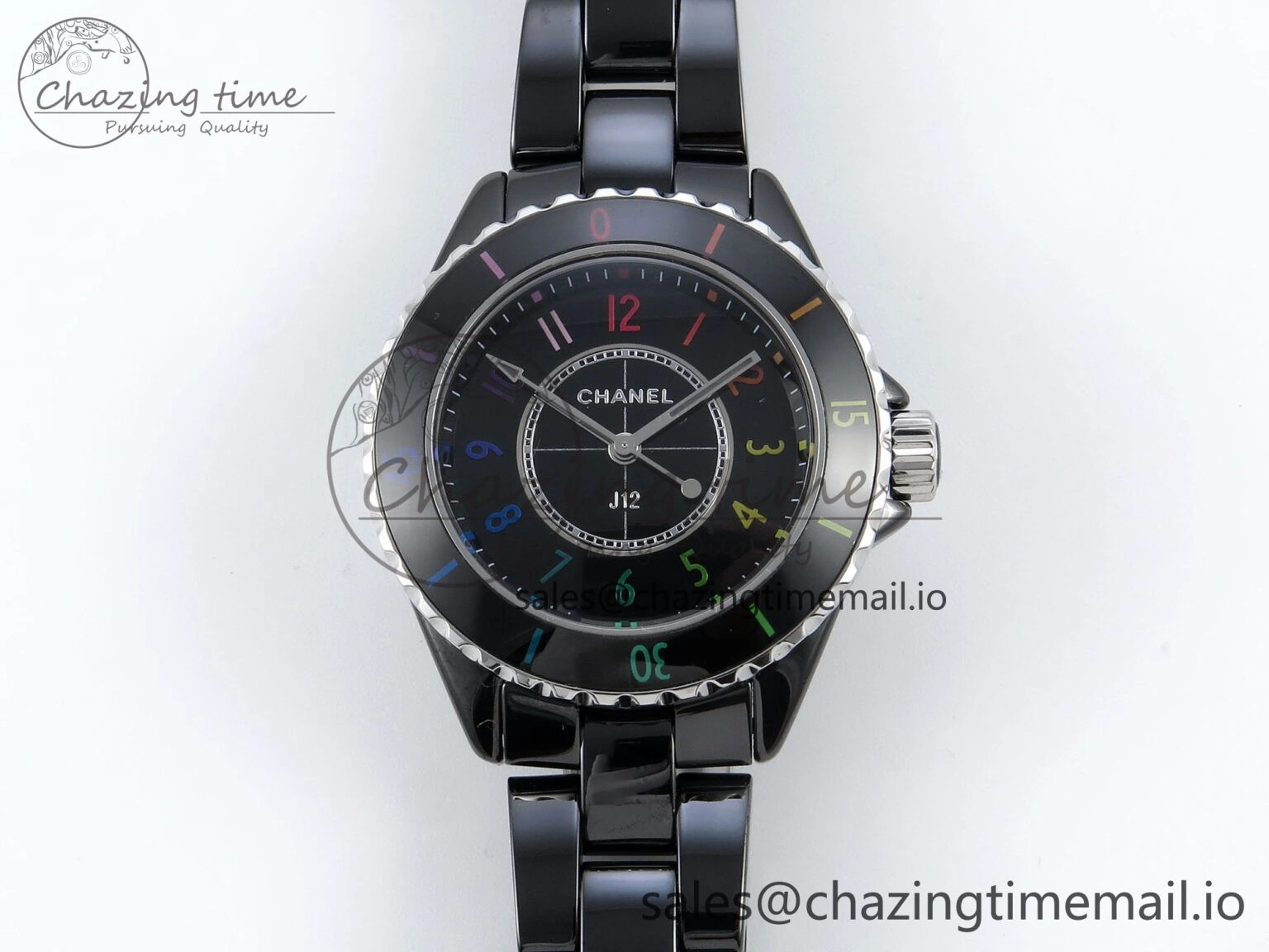 Soft J13 33mm HTF 1:1 Best Edition Rainbow Numeral Markers Dial on Bracelet Swiss Quartz 6418