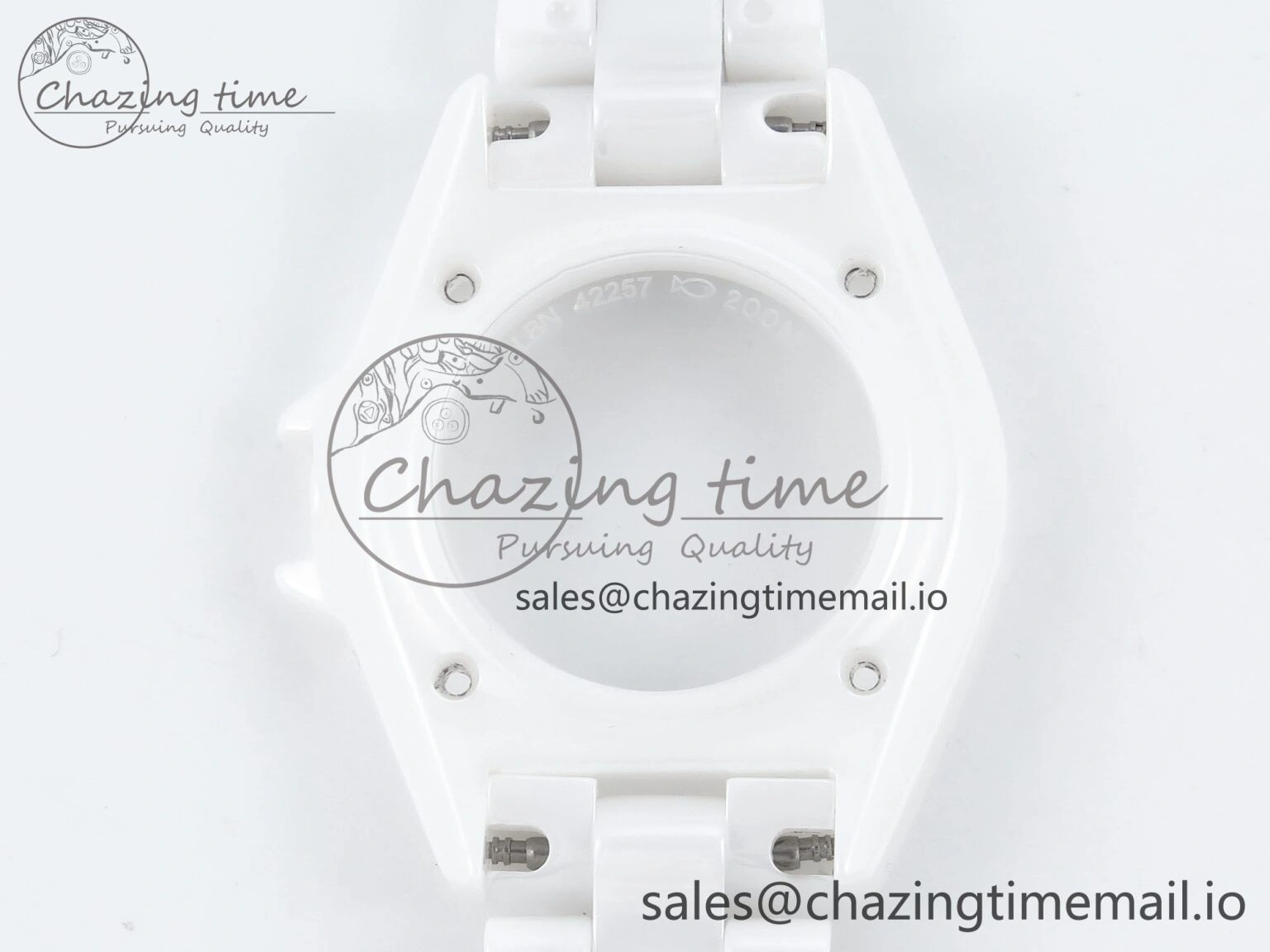 J13 33mm HTF 1:1 Best Edition White Ceramic Numeral Markers Dial on Bracelet A12. FashionForward 6425