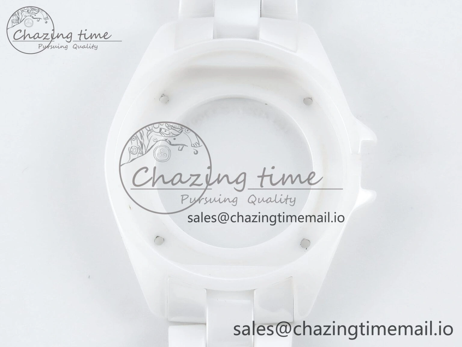 J13 33mm HTF 1:1 Best Edition White Ceramic Numeral Markers Dial on Bracelet A12. FashionForward 6425