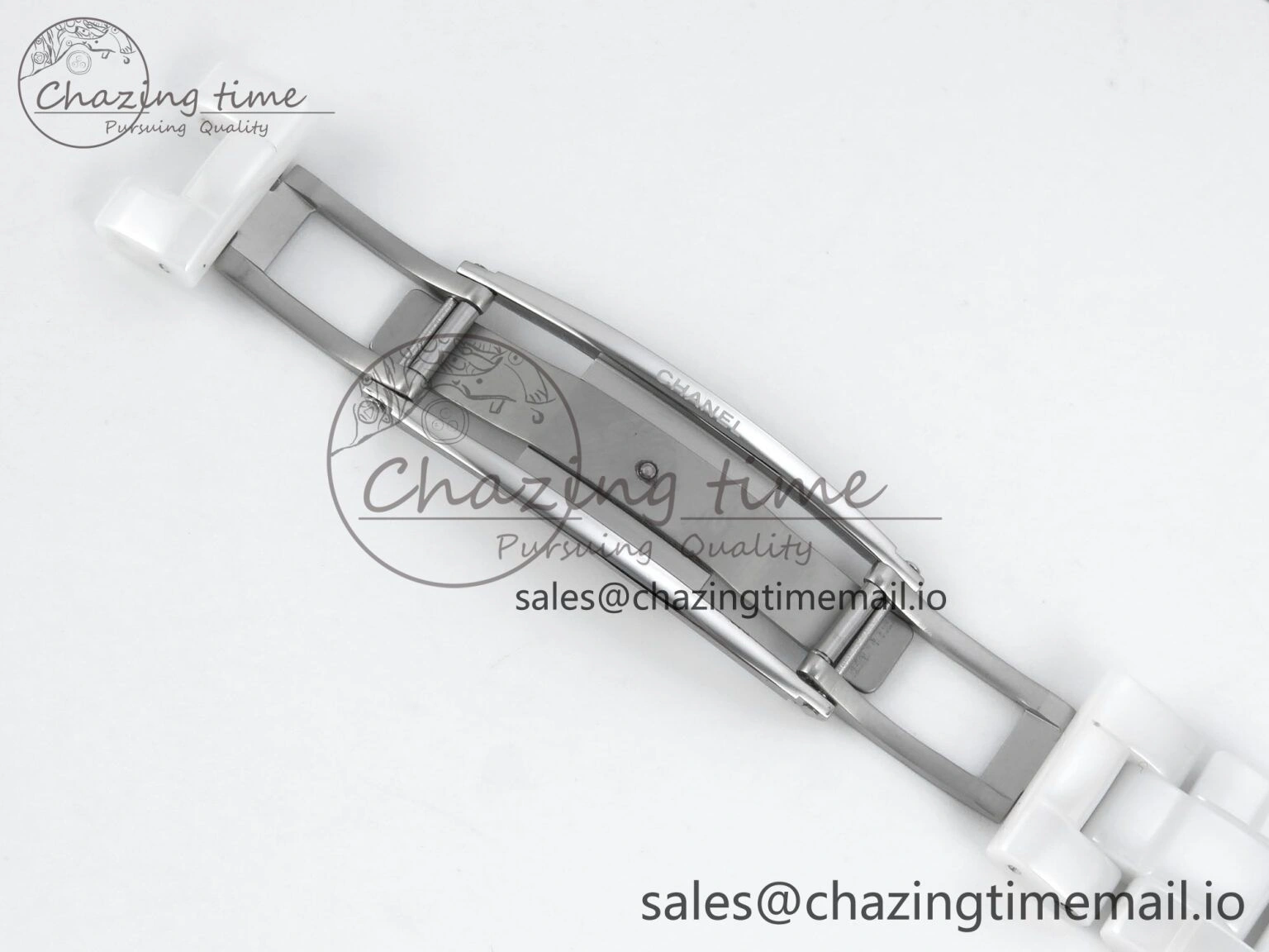 J13 33mm HTF 1:1 Best Edition White Ceramic Numeral Markers Dial on Bracelet Swiss Quartz SmoothTexture 6432