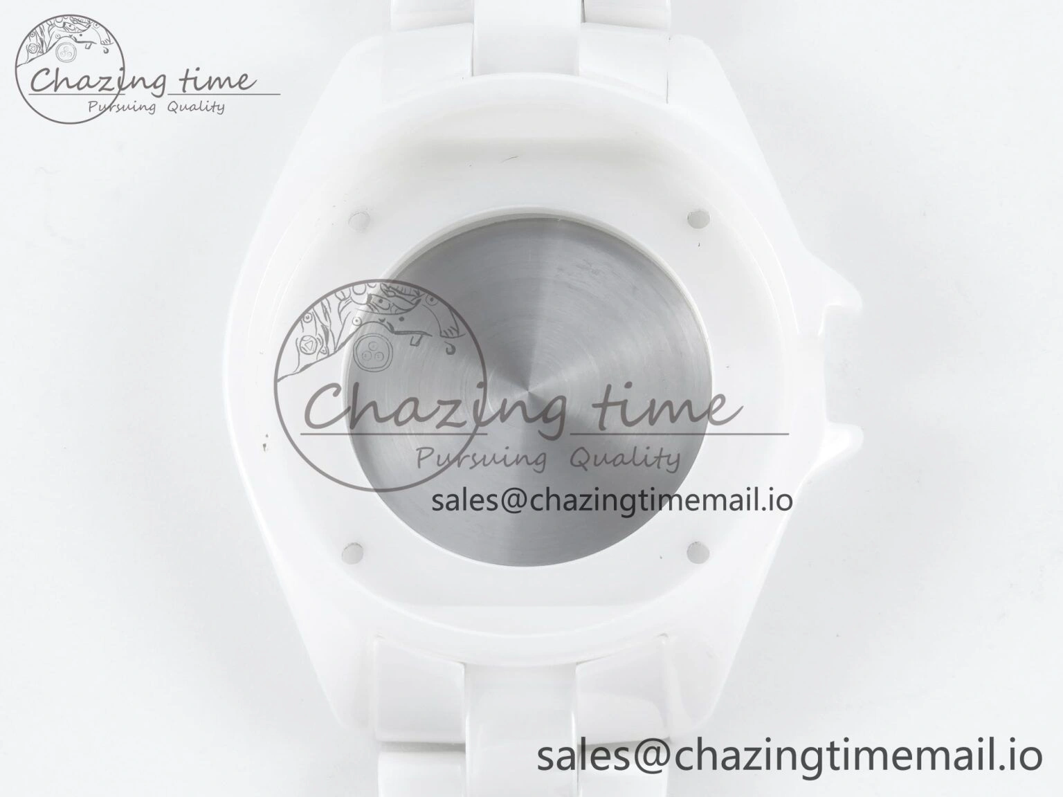 J13 33mm HTF 1:1 Best Edition White Ceramic Numeral Markers Dial on Bracelet Swiss Quartz SmoothTexture 6432