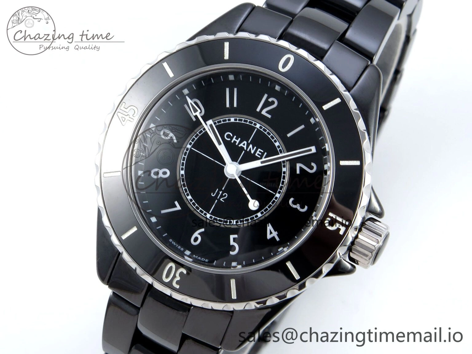 Cozy J13 33mm HTF 1:1 Best Edition White Numeral Markers Dial on Bracelet Swiss Quartz 6420