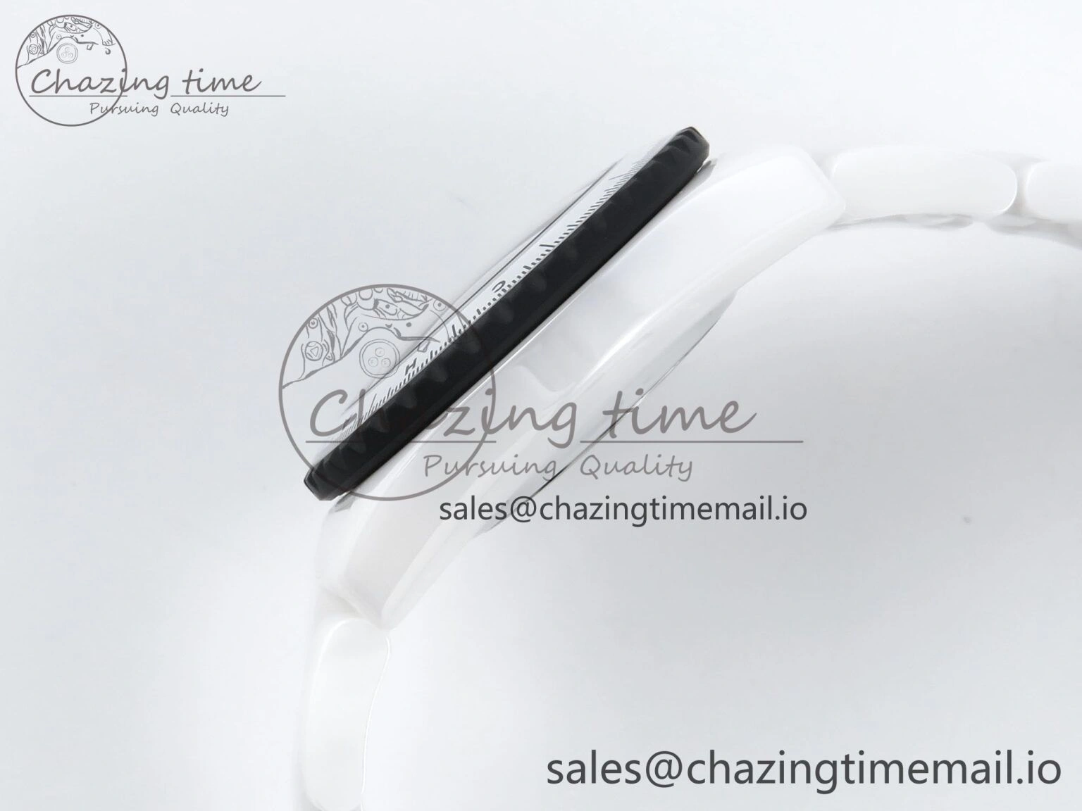 SmartChoice J13 33mm White Ceramic HTF 1:1 Best Edition Black and White Plaid Dial on Bracelet Swiss Quartz 6431