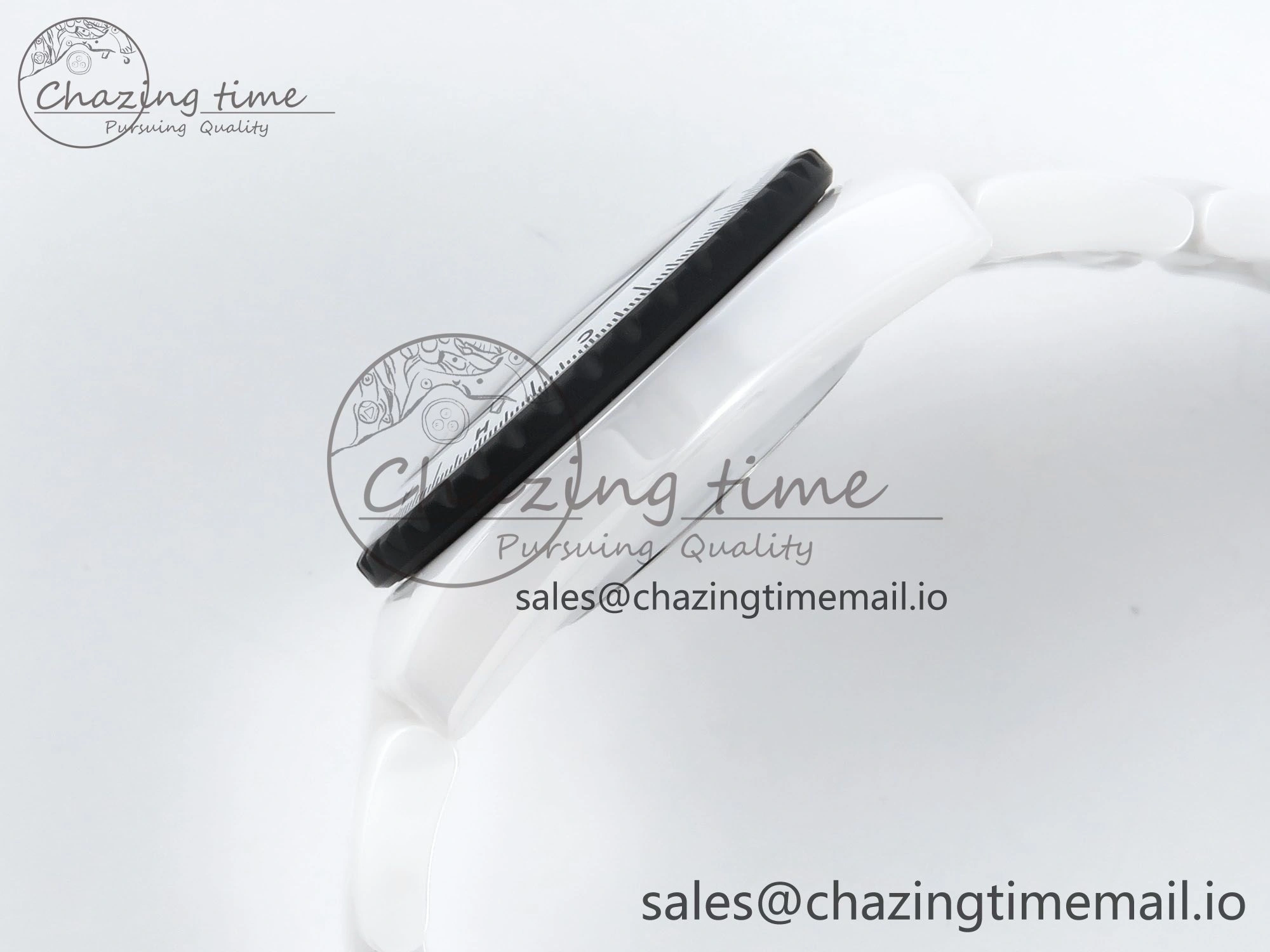 SmartChoice J13 33mm White Ceramic HTF 1:1 Best Edition Black and White Plaid Dial on Bracelet Swiss Quartz 6431