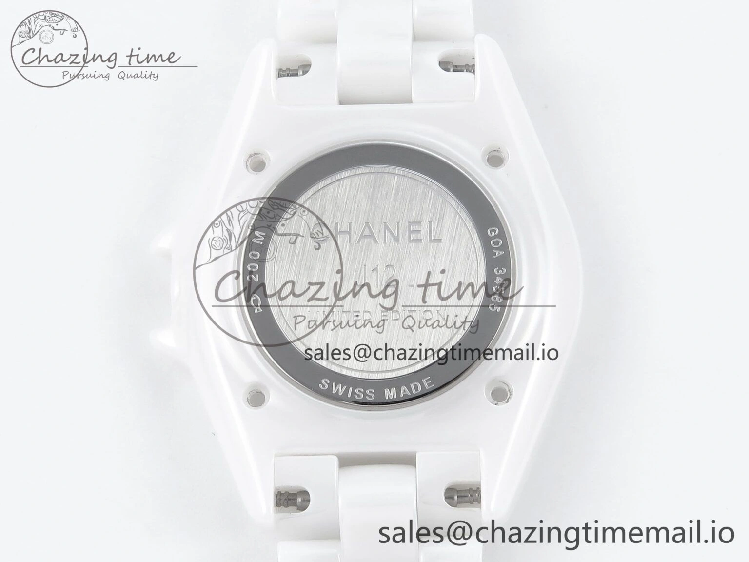 SmartChoice J13 33mm White Ceramic HTF 1:1 Best Edition Black and White Plaid Dial on Bracelet Swiss Quartz 6431