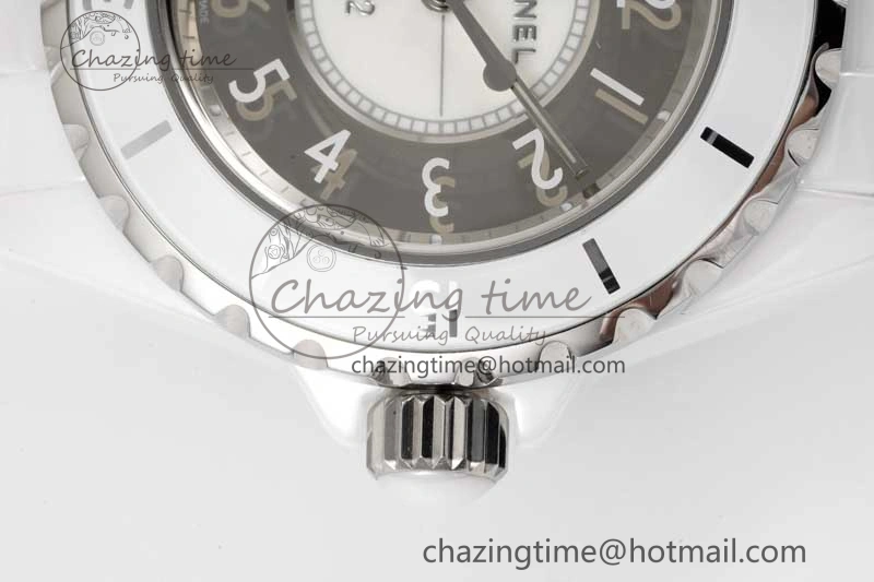 J13 33mm White Ceramic HTF 1:1 Best Edition Mirror Numbers Dial on Bracelet Swiss Quartz NewStyle 10257