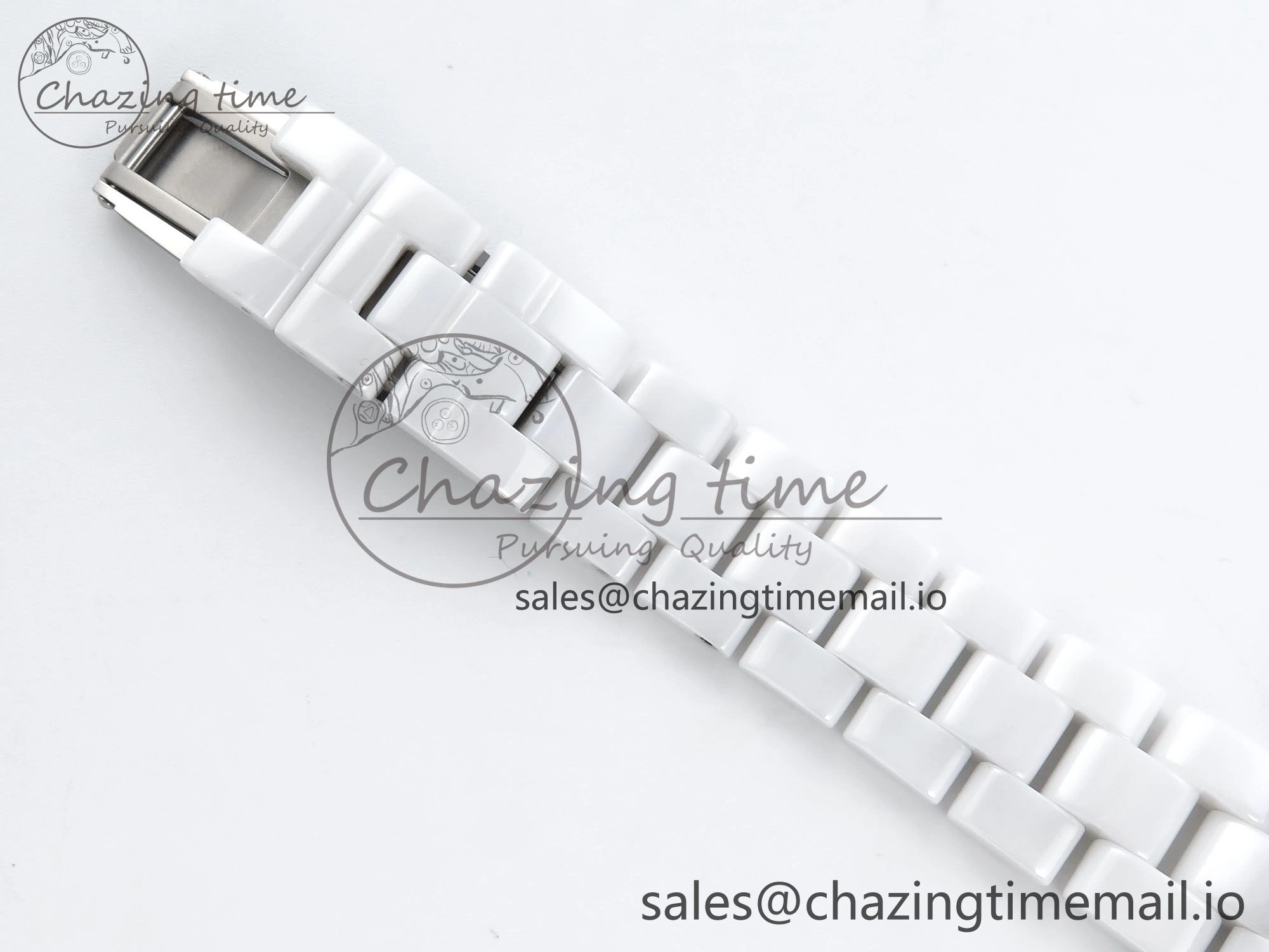 J13 33mm White Ceramic HTF 1:1 Best Edition Pink Dial Diamonds Makers on Bracelet Swiss Quartz Popular 6444