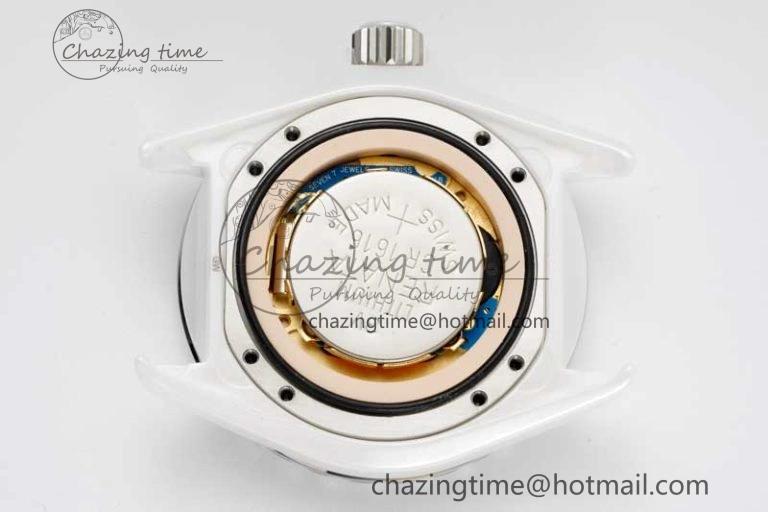 J13 33mm White Ceramic HTF 1:1 Best Edition Pink MOP Dial Diamonds Markers on Bracelet Swiss Quartz Comfortable 6476