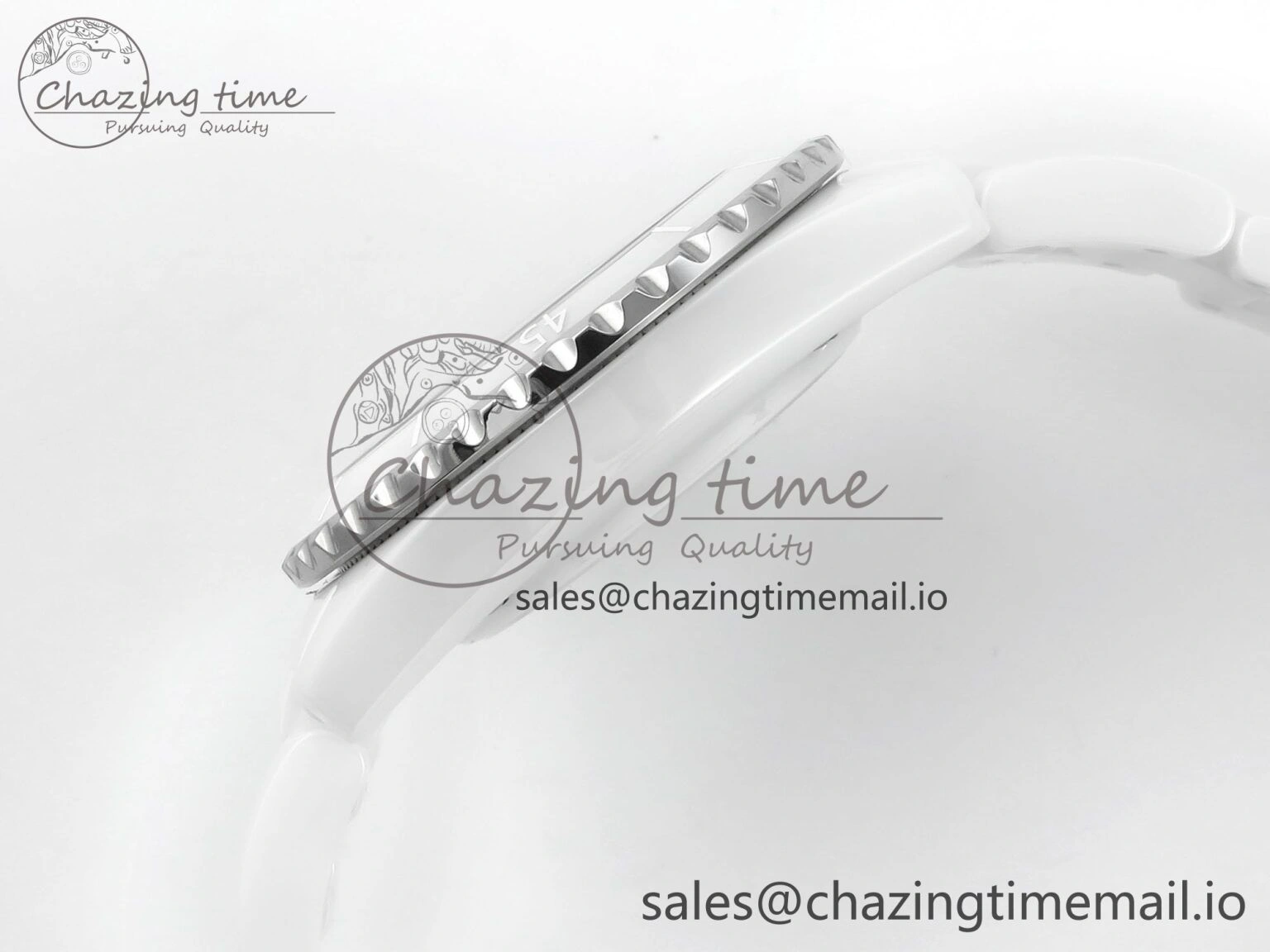 Seasonal J13 33mm White Ceramic HTF 1:1 Best Edition White Boy Pattern Dial on Bracelet A12. 6442