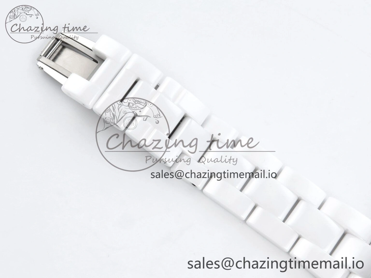 Seasonal J13 33mm White Ceramic HTF 1:1 Best Edition White Boy Pattern Dial on Bracelet A12. 6442