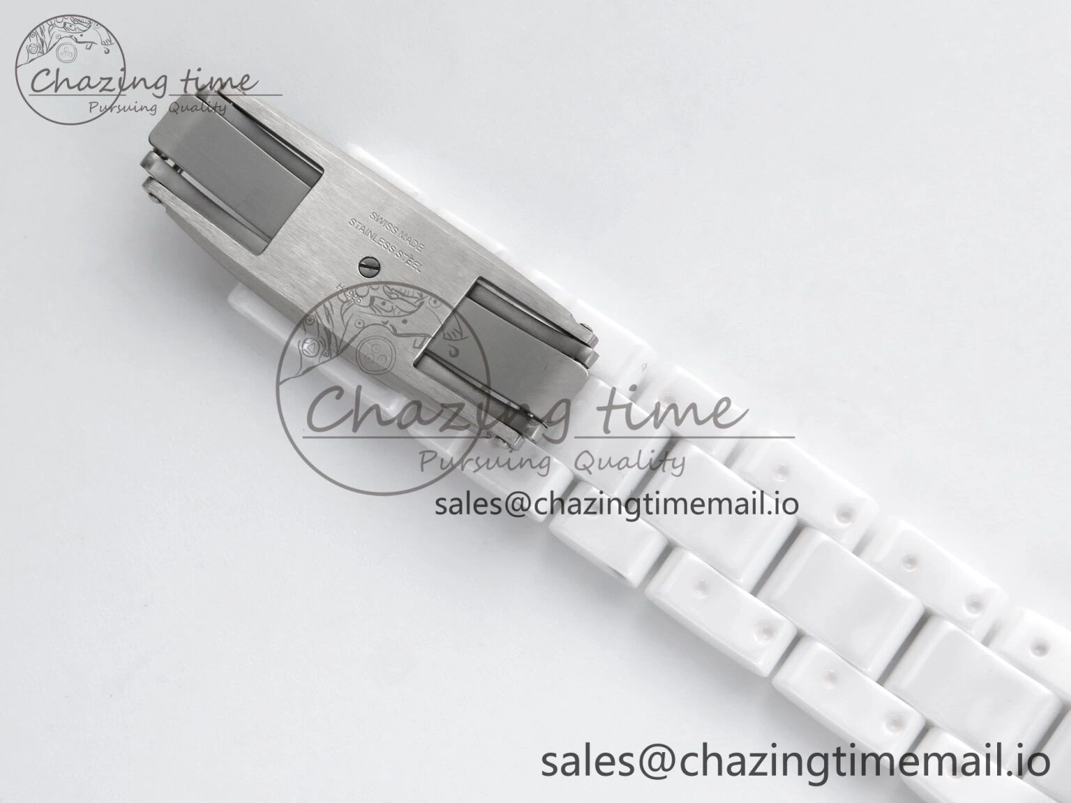 Seasonal J13 33mm White Ceramic HTF 1:1 Best Edition White Boy Pattern Dial on Bracelet A12. 6442