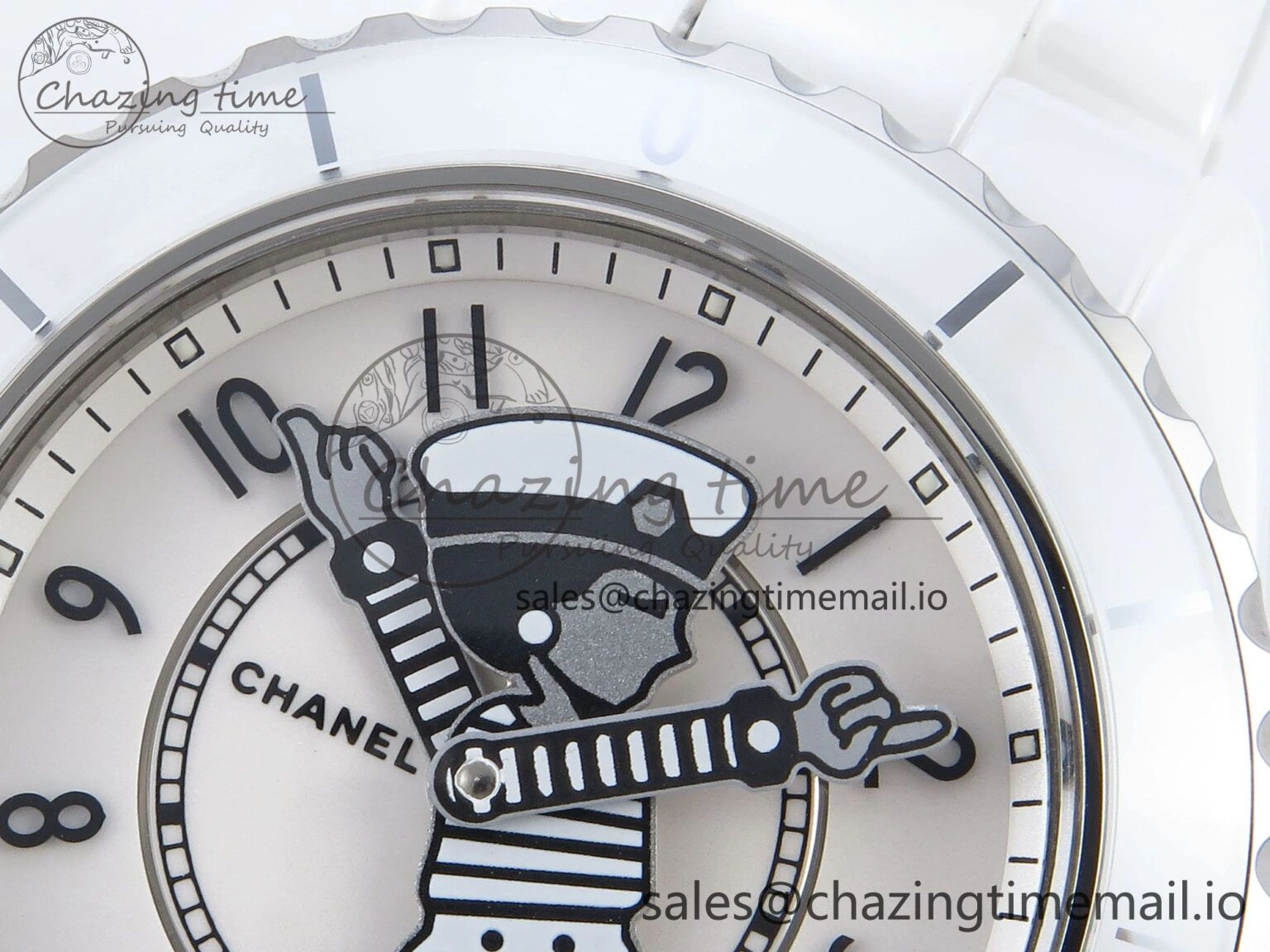 Seasonal J13 33mm White Ceramic HTF 1:1 Best Edition White Boy Pattern Dial on Bracelet A12. 6442