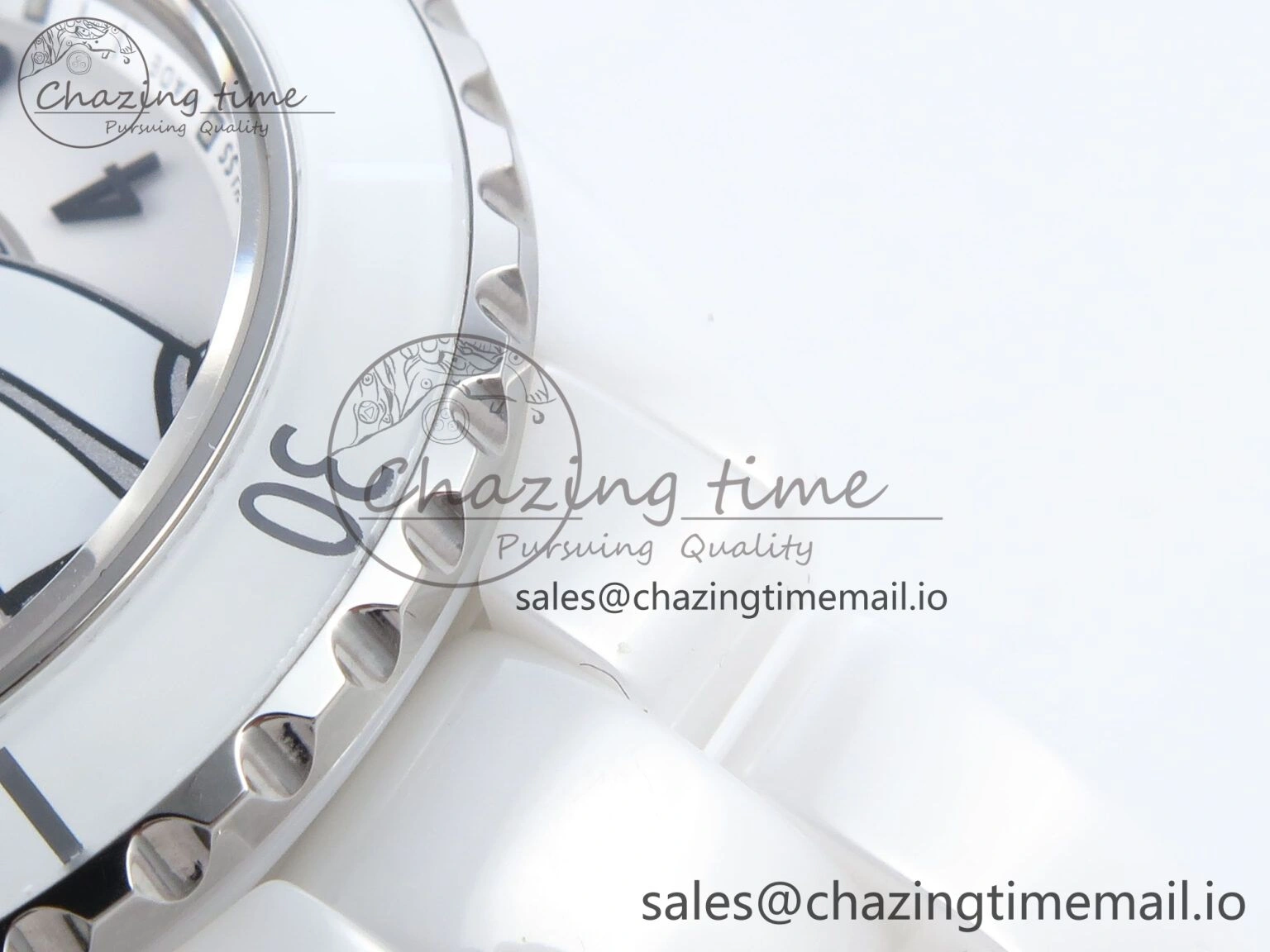Seasonal J13 33mm White Ceramic HTF 1:1 Best Edition White Boy Pattern Dial on Bracelet A12. 6442