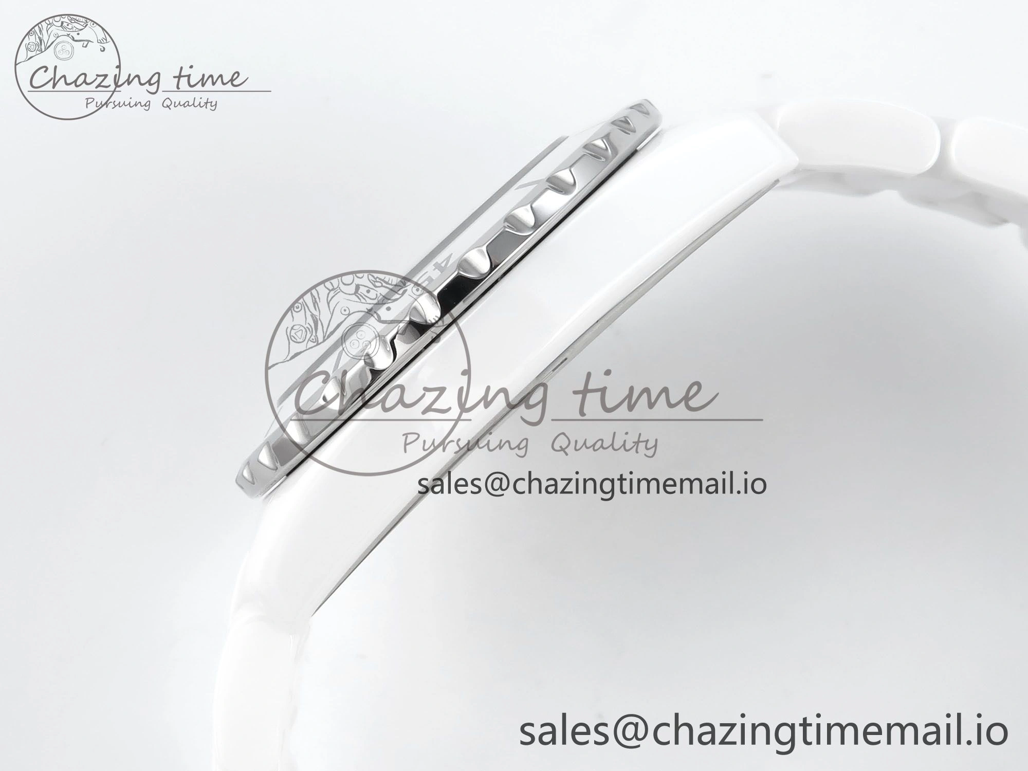Fashionable J13 33mm White Ceramic HTF 1:1 Best Edition White Boy Pattern Dial on Bracelet A 6434