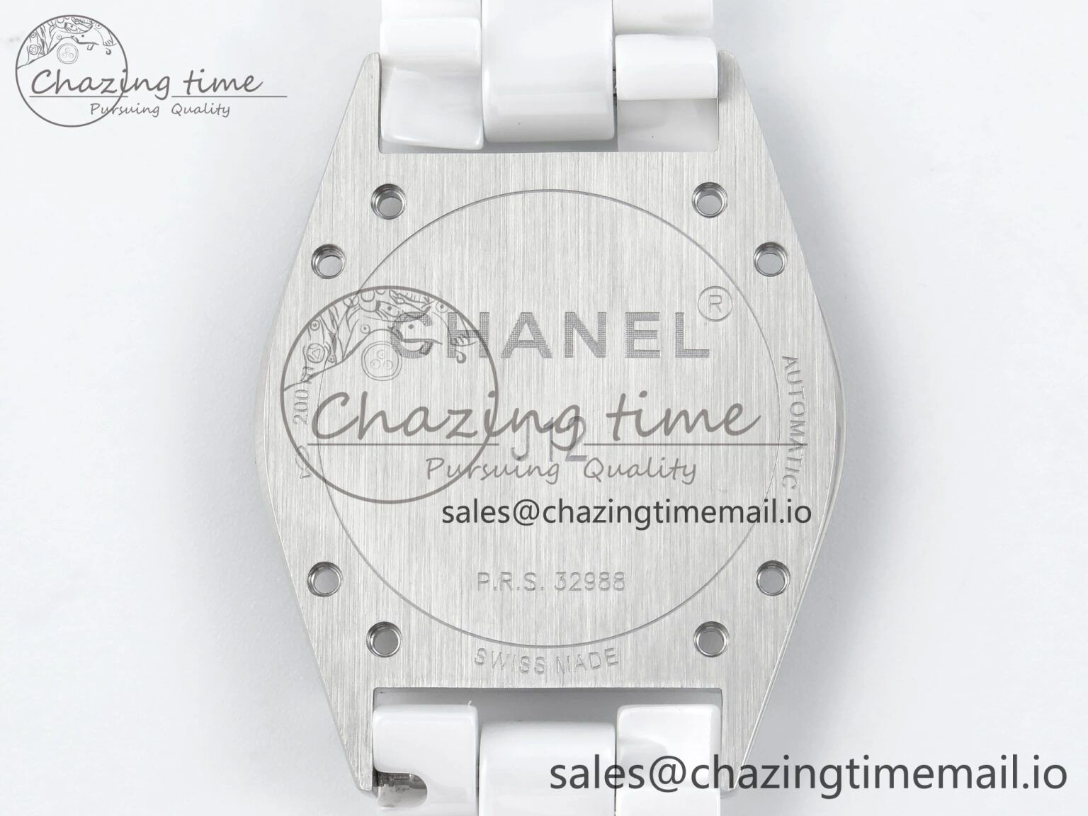 Fashionable J13 33mm White Ceramic HTF 1:1 Best Edition White Boy Pattern Dial on Bracelet A 6434