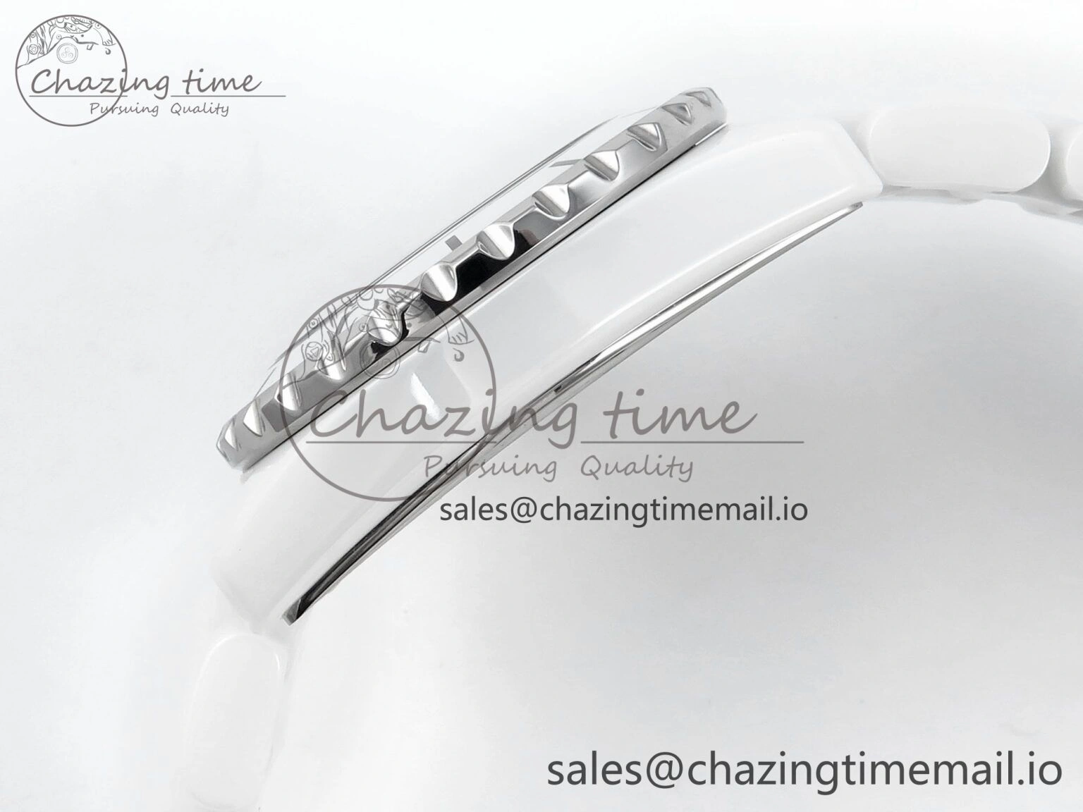 Youthful J13 33mm White Ceramic HTF 1:1 Best Edition White Dial Numbers Makers on Bracelet Swiss Quartz 6446