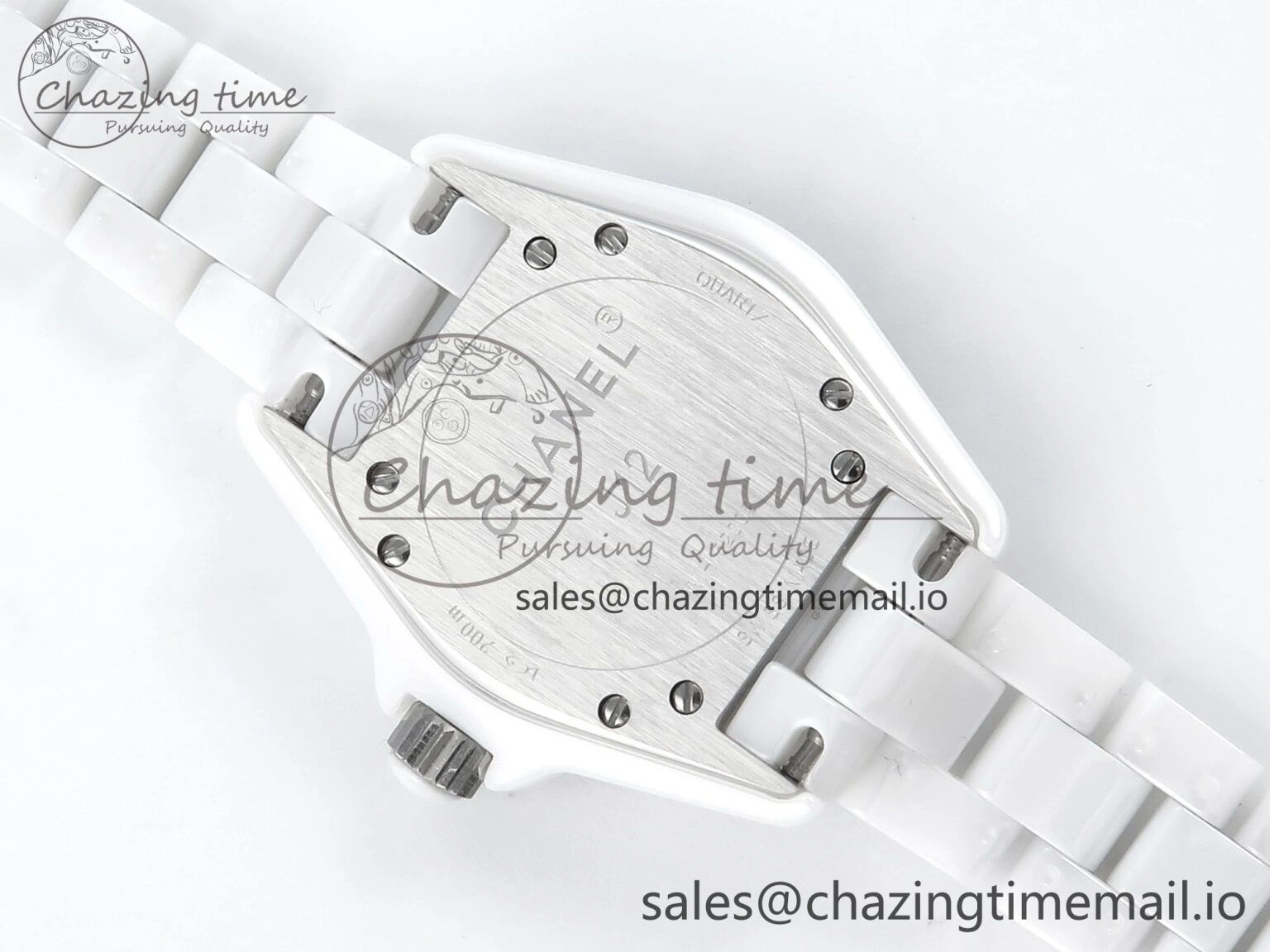 Youthful J13 33mm White Ceramic HTF 1:1 Best Edition White Dial Numbers Makers on Bracelet Swiss Quartz 6446