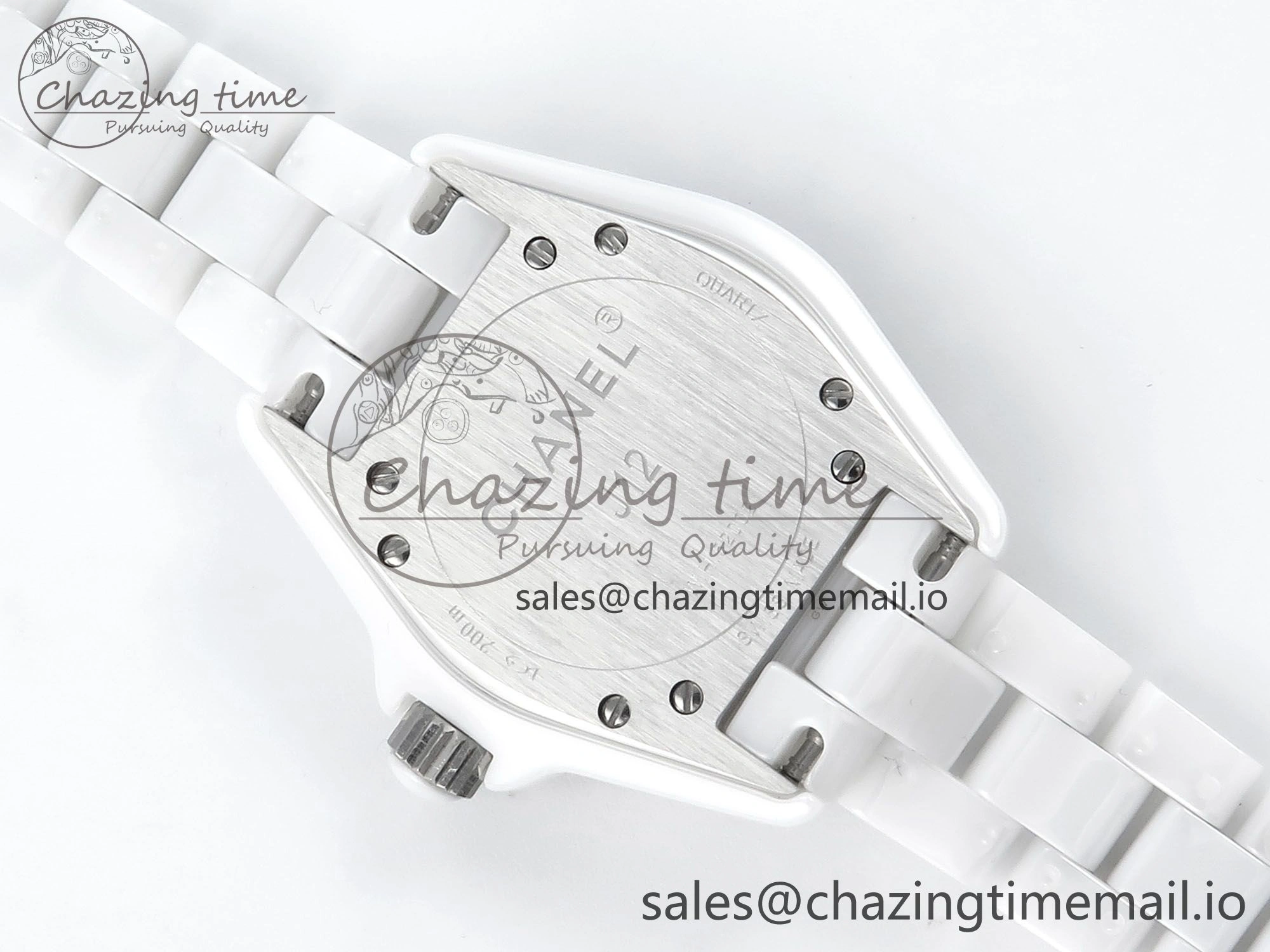 Youthful J13 33mm White Ceramic HTF 1:1 Best Edition White Dial Numbers Makers on Bracelet Swiss Quartz 6446