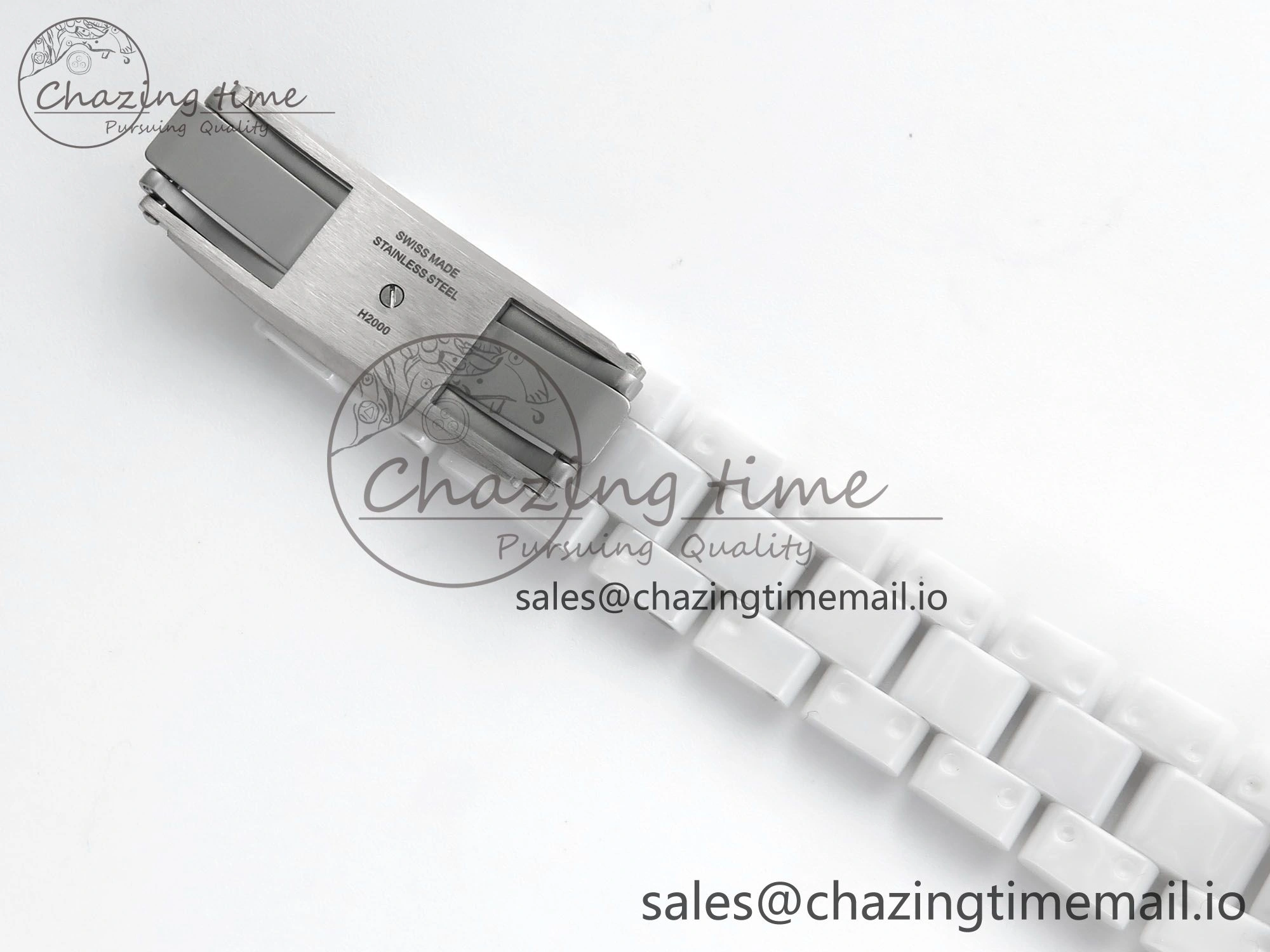 Youthful J13 33mm White Ceramic HTF 1:1 Best Edition White Dial Numbers Makers on Bracelet Swiss Quartz 6446