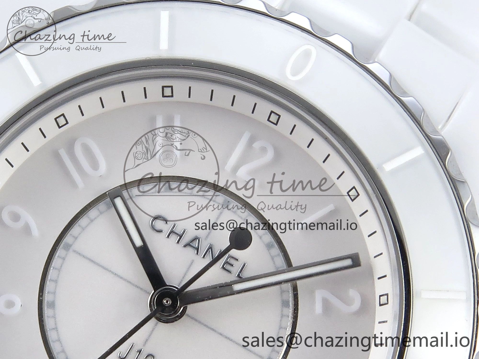 Reliable J13 33mm White Ceramic HTF 1:1 Best Edition White Dial Numbers Makers on Bracelet Swiss Quartz 6428