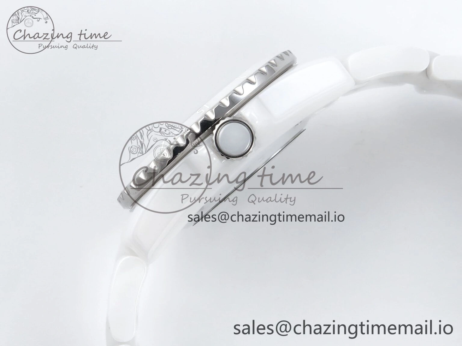 Reliable J13 33mm White Ceramic HTF 1:1 Best Edition White Dial Numbers Makers on Bracelet Swiss Quartz 6428