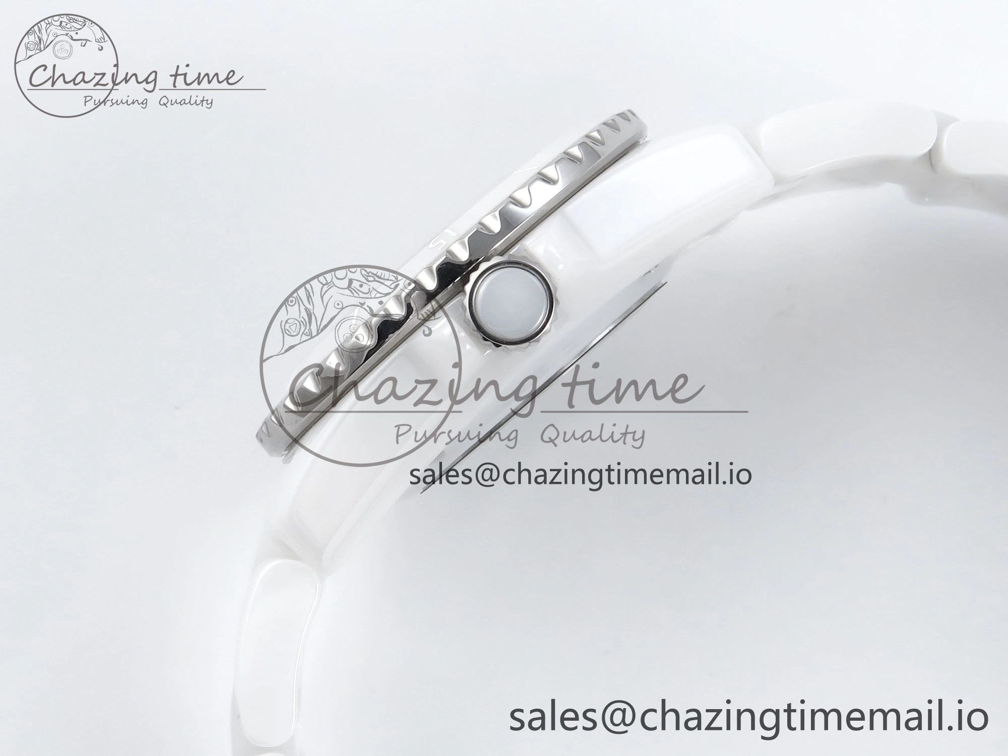 Reliable J13 33mm White Ceramic HTF 1:1 Best Edition White Dial Numbers Makers on Bracelet Swiss Quartz 6428