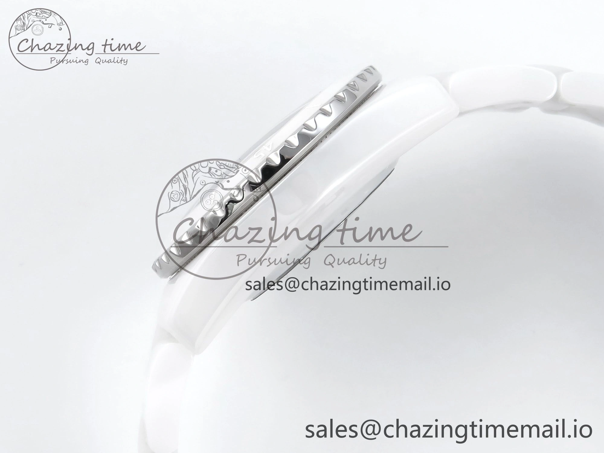 Reliable J13 33mm White Ceramic HTF 1:1 Best Edition White Dial Numbers Makers on Bracelet Swiss Quartz 6428