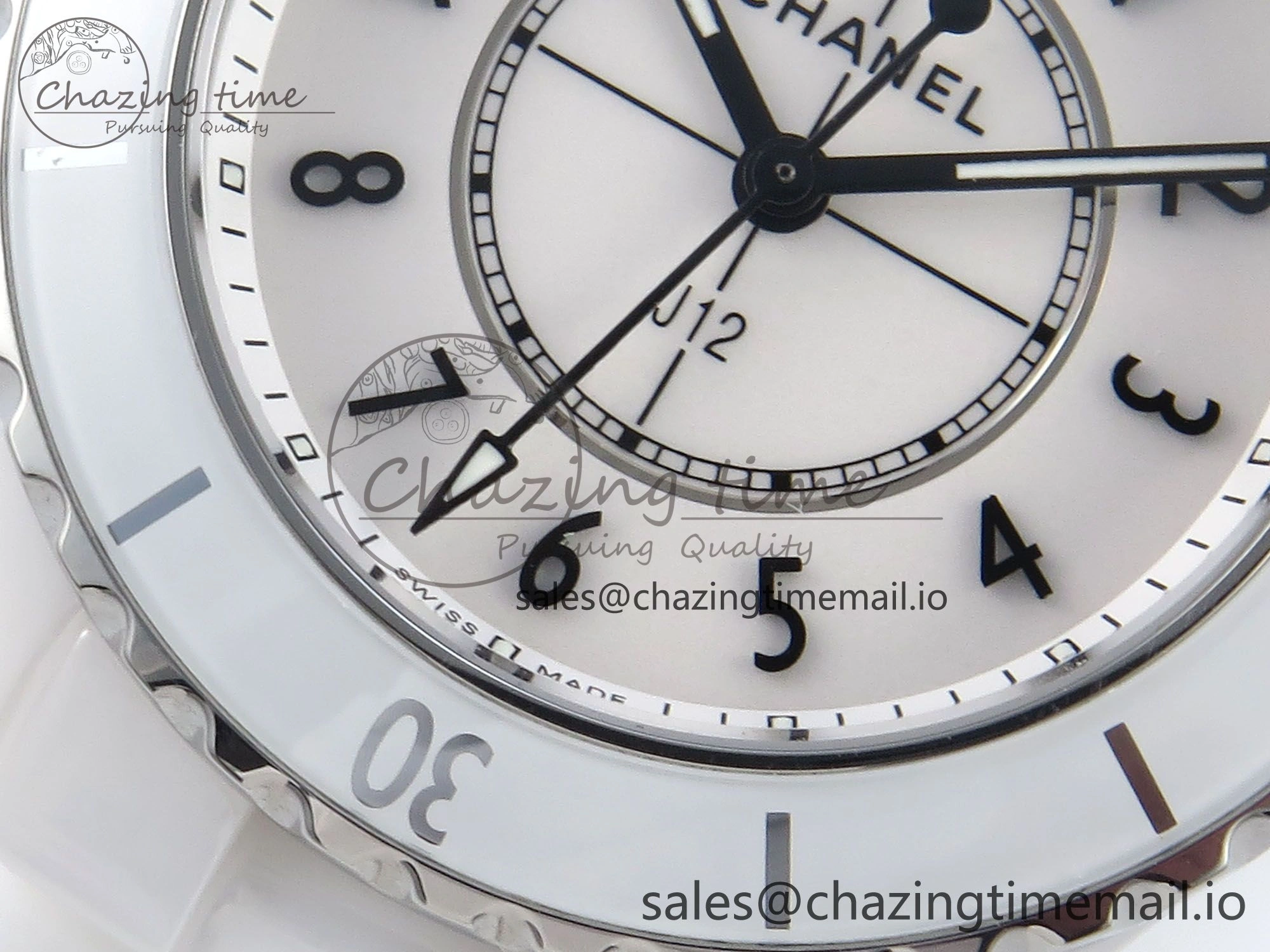 Durable J13 33mm White Ceramic HTF 1:1 Best Edition White Dial on Bracelet Swiss Quartz 6429