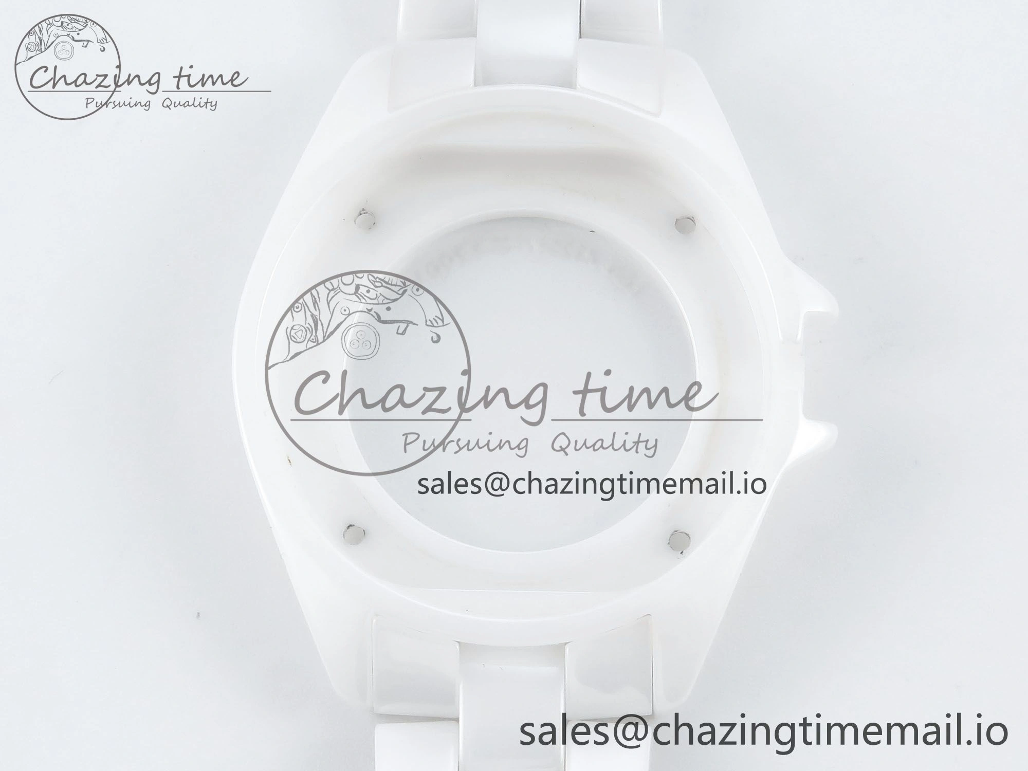 J13 33mm White Ceramic HTF 1:1 Best Edition White MOP Dial Diamonds Markers on Bracelet A12. Refined 6426