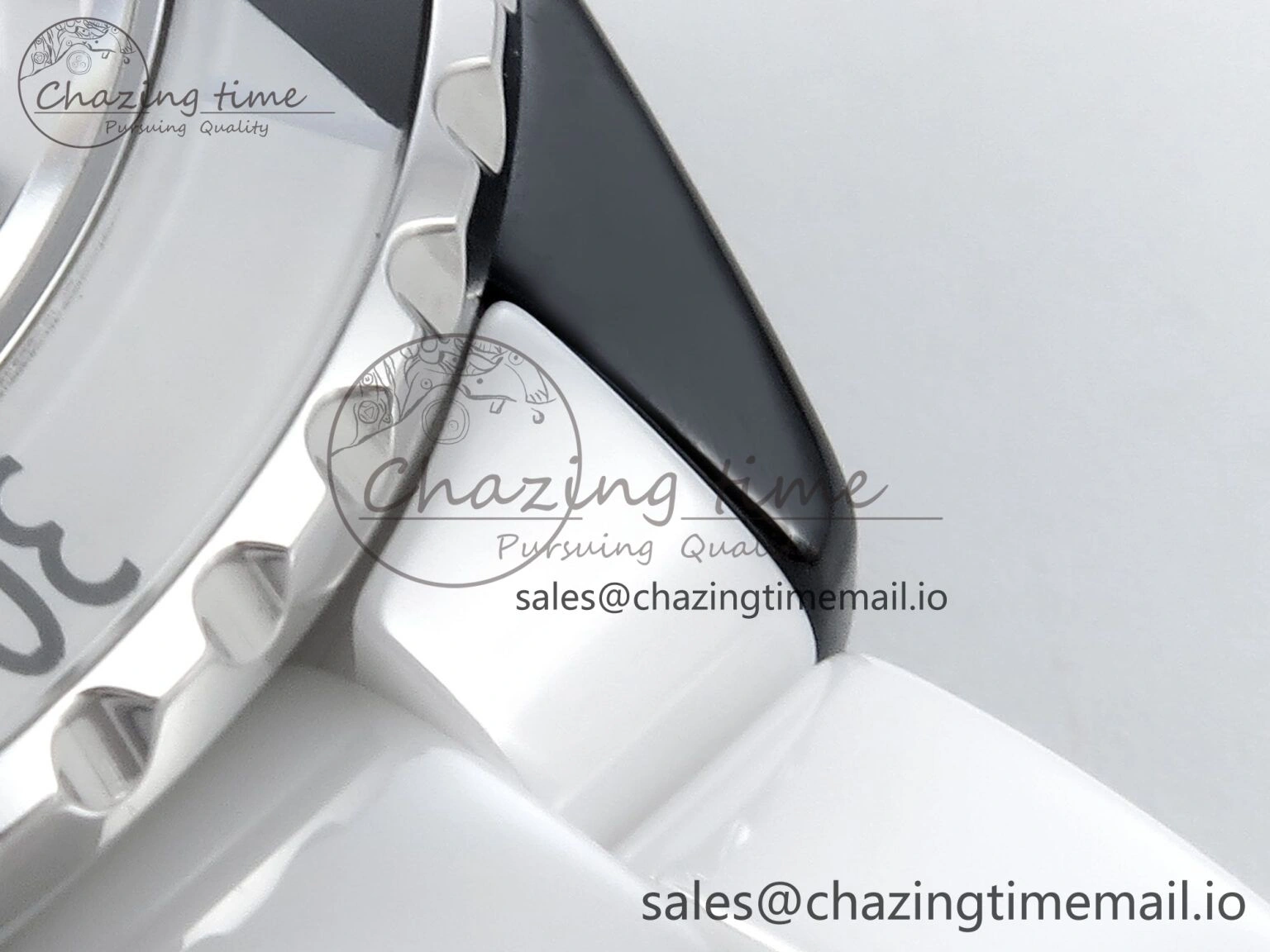 J13 33mm White Ceramic HTF 1:1 Best Edition White Black Dial on Bracelet A12. FlexibleFit 6435