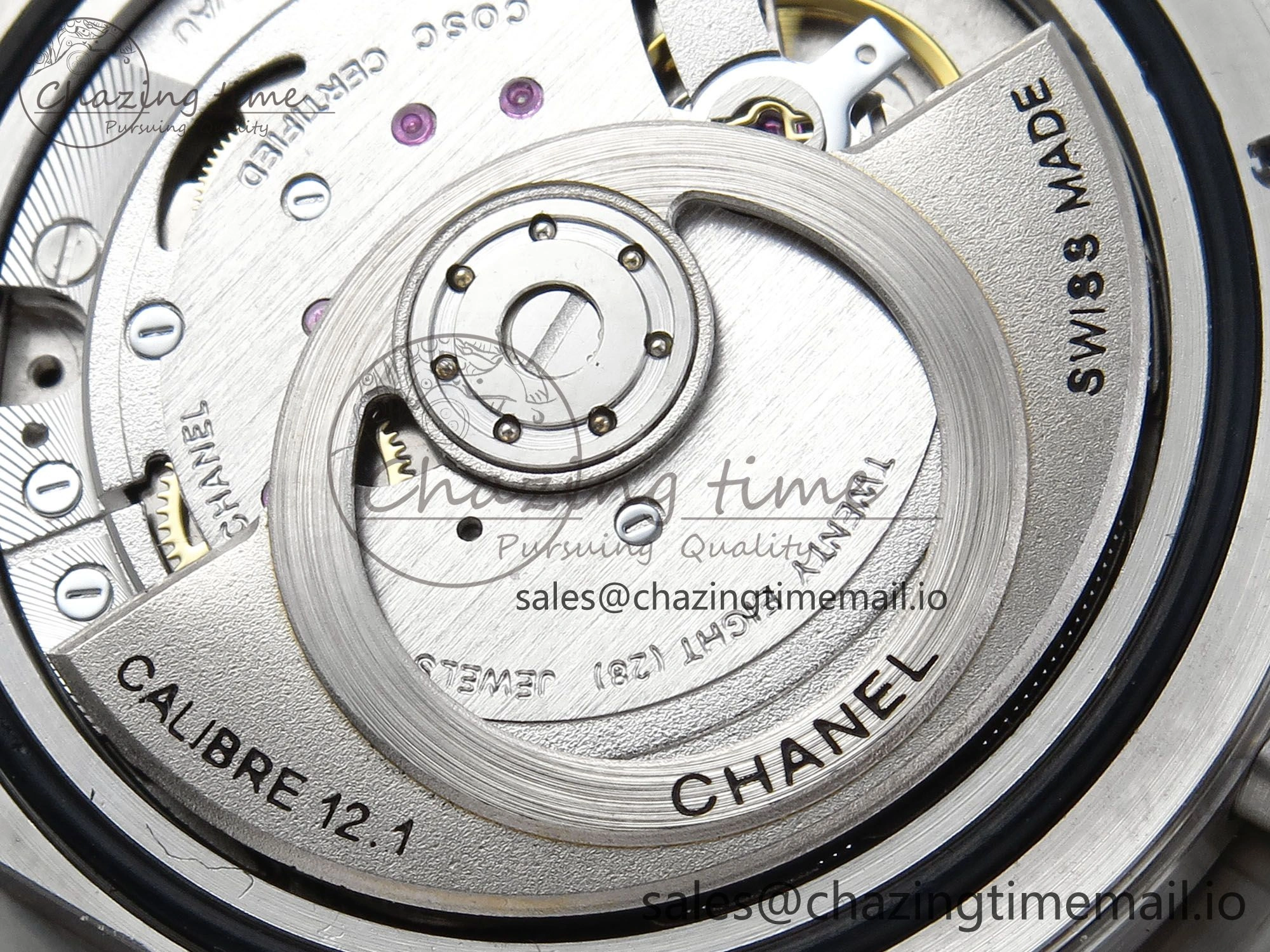 J13 33mm White Ceramic HTF 1:1 Best Edition White Black Dial on Bracelet A12. FlexibleFit 6435