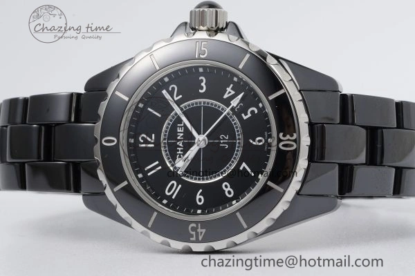 Lightweight J13 33mm XF 1:1 Best Edition Black Korea Ceramic Black Numeral Dial on Bracelet Swiss Quartz 6457
