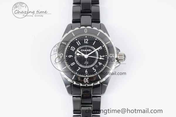 Lightweight J13 33mm XF 1:1 Best Edition Black Korea Ceramic Black Numeral Dial on Bracelet Swiss Quartz 6457