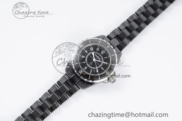 Lightweight J13 33mm XF 1:1 Best Edition Black Korea Ceramic Black Numeral Dial on Bracelet Swiss Quartz 6457