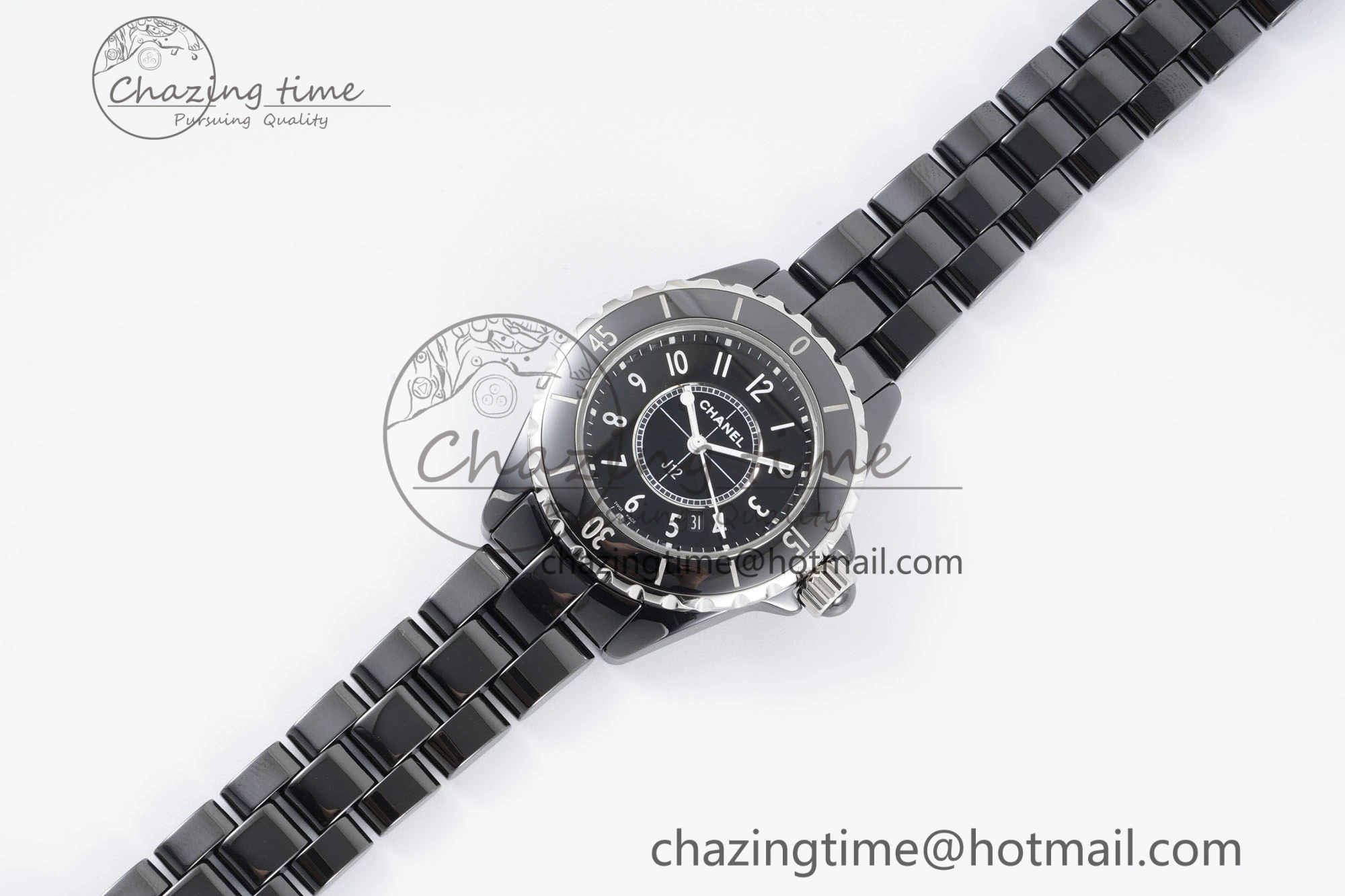 Lightweight J13 33mm XF 1:1 Best Edition Black Korea Ceramic Black Numeral Dial on Bracelet Swiss Quartz 6457