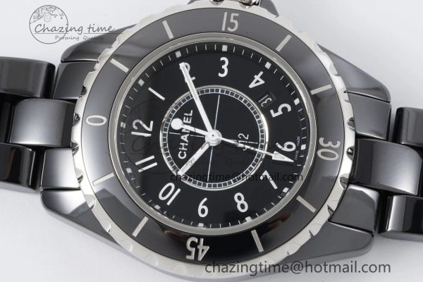 Lightweight J13 33mm XF 1:1 Best Edition Black Korea Ceramic Black Numeral Dial on Bracelet Swiss Quartz 6457