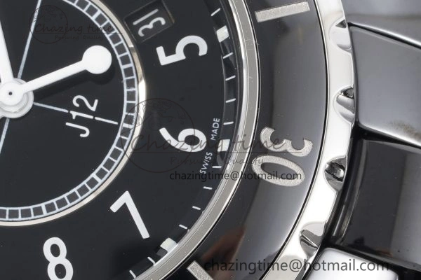 Lightweight J13 33mm XF 1:1 Best Edition Black Korea Ceramic Black Numeral Dial on Bracelet Swiss Quartz 6457