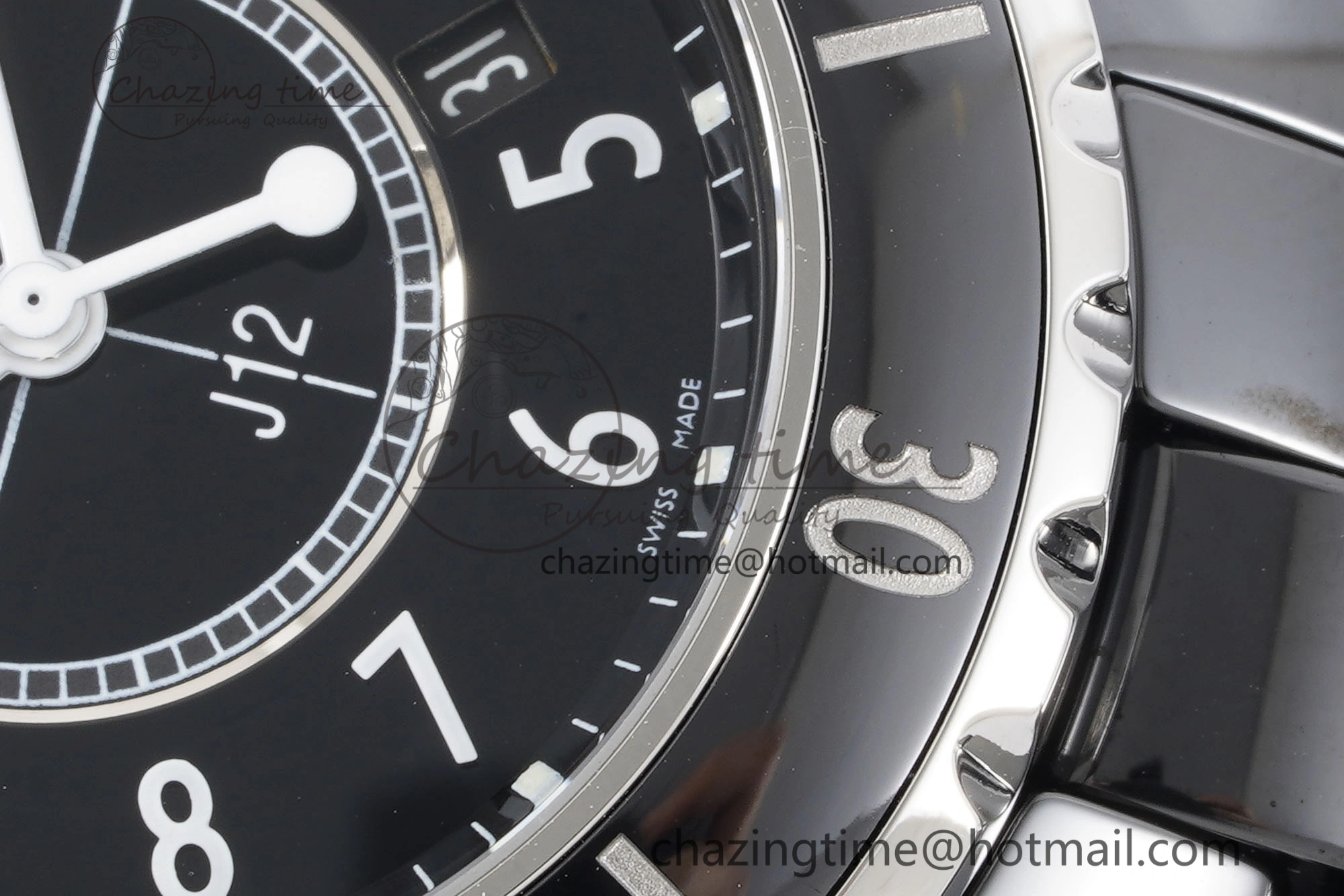 Lightweight J13 33mm XF 1:1 Best Edition Black Korea Ceramic Black Numeral Dial on Bracelet Swiss Quartz 6457