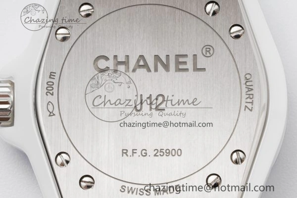 BestValue J13 33mm XF 1:1 Best Edition White Korea Ceramic Pink No Date Diamonds Dial on Bracelet Swiss Quartz 6459