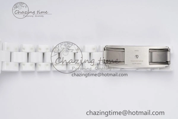 BestValue J13 33mm XF 1:1 Best Edition White Korea Ceramic Pink No Date Diamonds Dial on Bracelet Swiss Quartz 6459