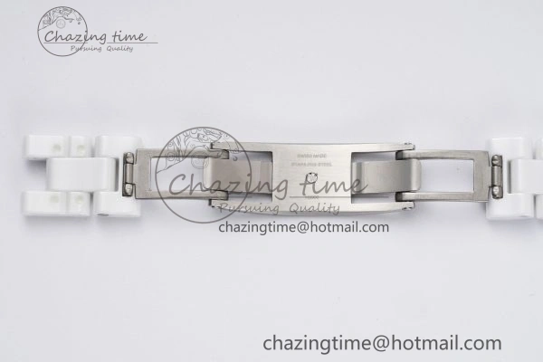 BestValue J13 33mm XF 1:1 Best Edition White Korea Ceramic Pink No Date Diamonds Dial on Bracelet Swiss Quartz 6459