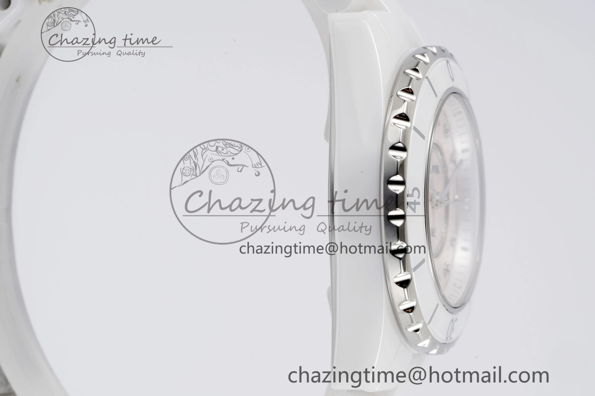 BestValue J13 33mm XF 1:1 Best Edition White Korea Ceramic Pink No Date Diamonds Dial on Bracelet Swiss Quartz 6459