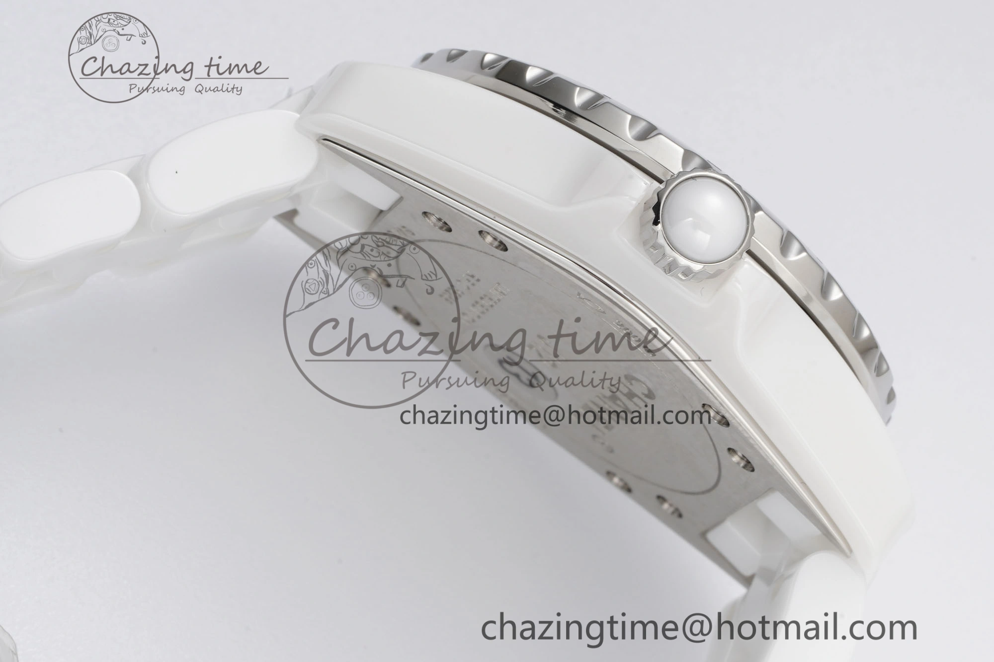 BestValue J13 33mm XF 1:1 Best Edition White Korea Ceramic Pink No Date Diamonds Dial on Bracelet Swiss Quartz 6459