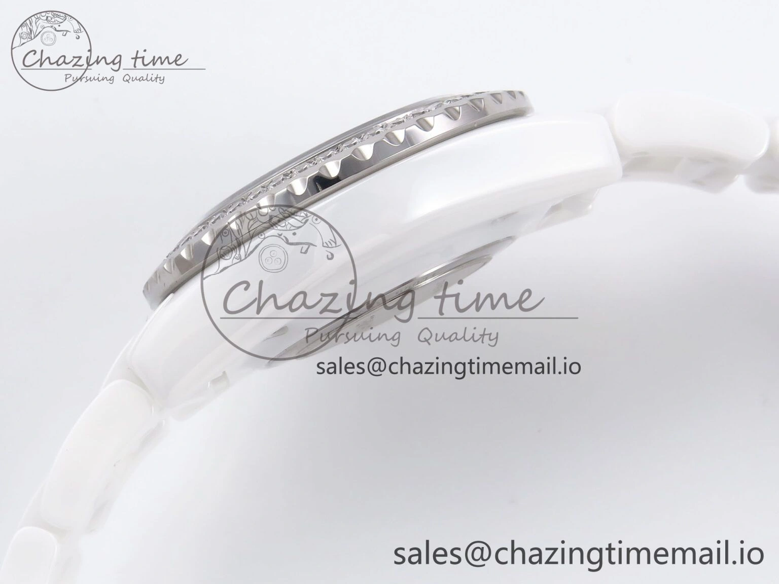ZeroBulk J13 33mm XF 1:1 Best Edition White Korea Ceramic White Diamonds Dial Diamonds Bezel on Bracelet Swiss Quartz 6453