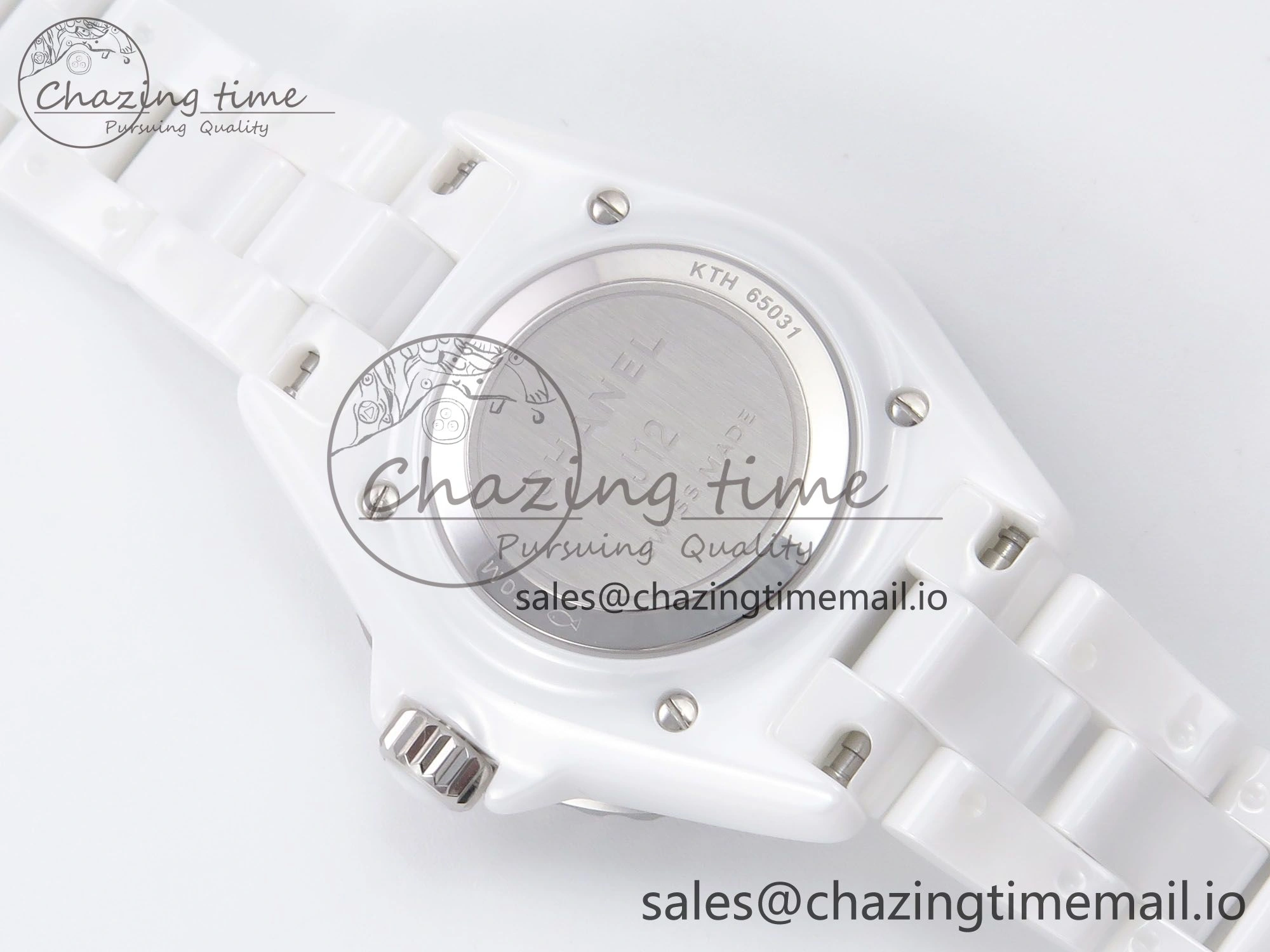 ZeroBulk J13 33mm XF 1:1 Best Edition White Korea Ceramic White Diamonds Dial Diamonds Bezel on Bracelet Swiss Quartz 6453