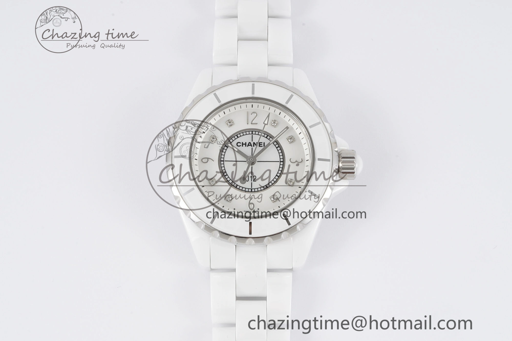 Colorful J13 33mm XF 1:1 Best Edition White Korea Ceramic White No Date Diamonds Dial on Bracelet Swiss Quartz 6462