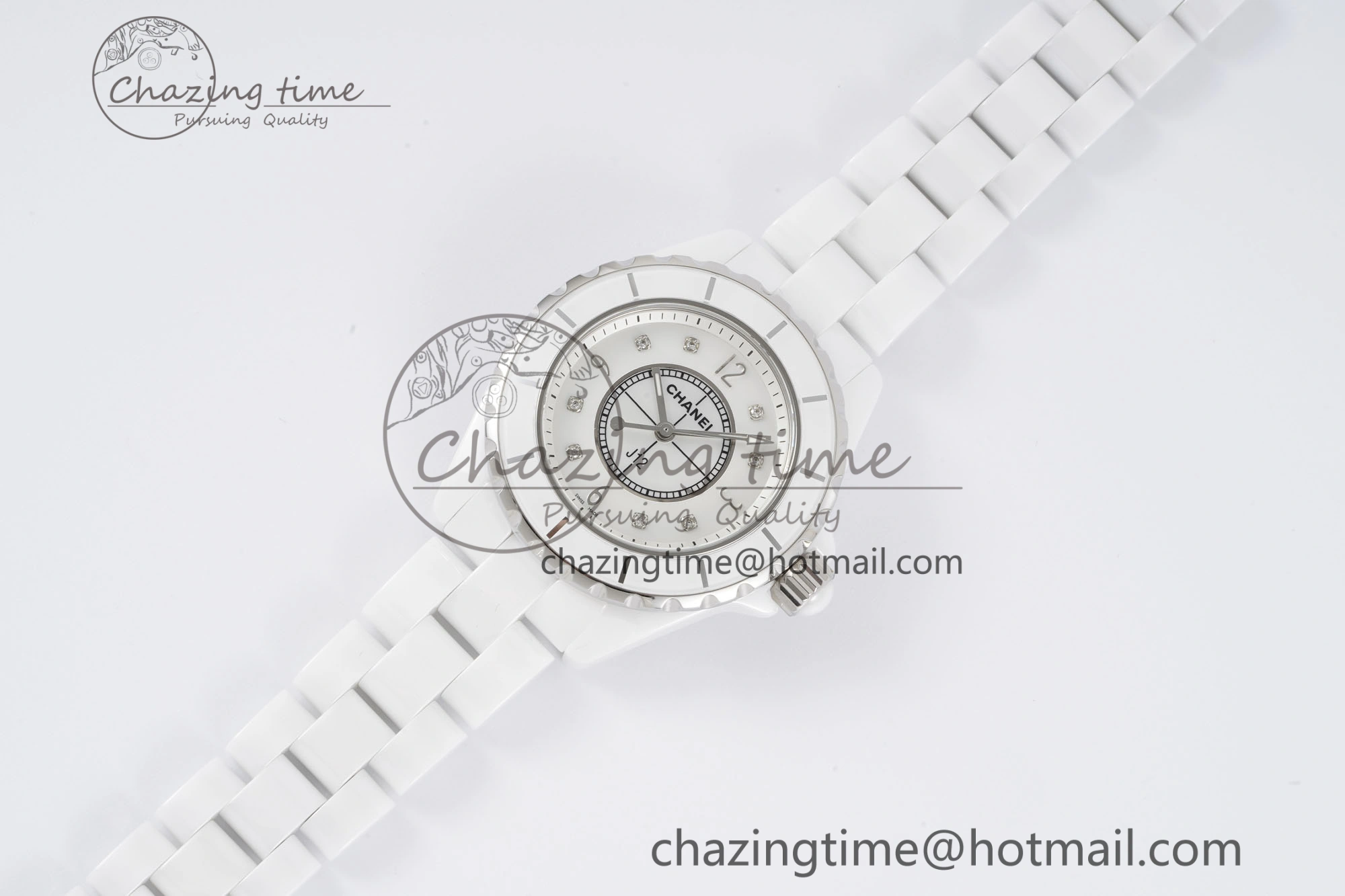 Colorful J13 33mm XF 1:1 Best Edition White Korea Ceramic White No Date Diamonds Dial on Bracelet Swiss Quartz 6462